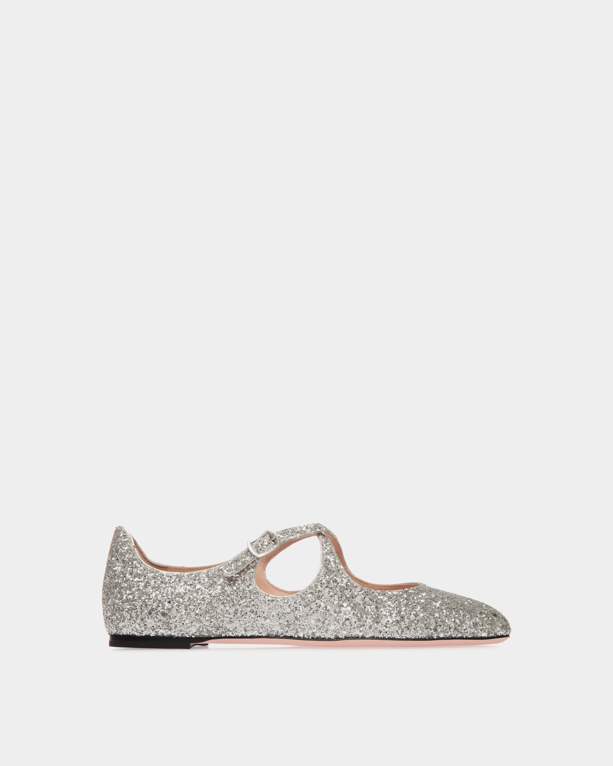 Ballyrina Flat in Silver Glitter - Women's - Bally - 01