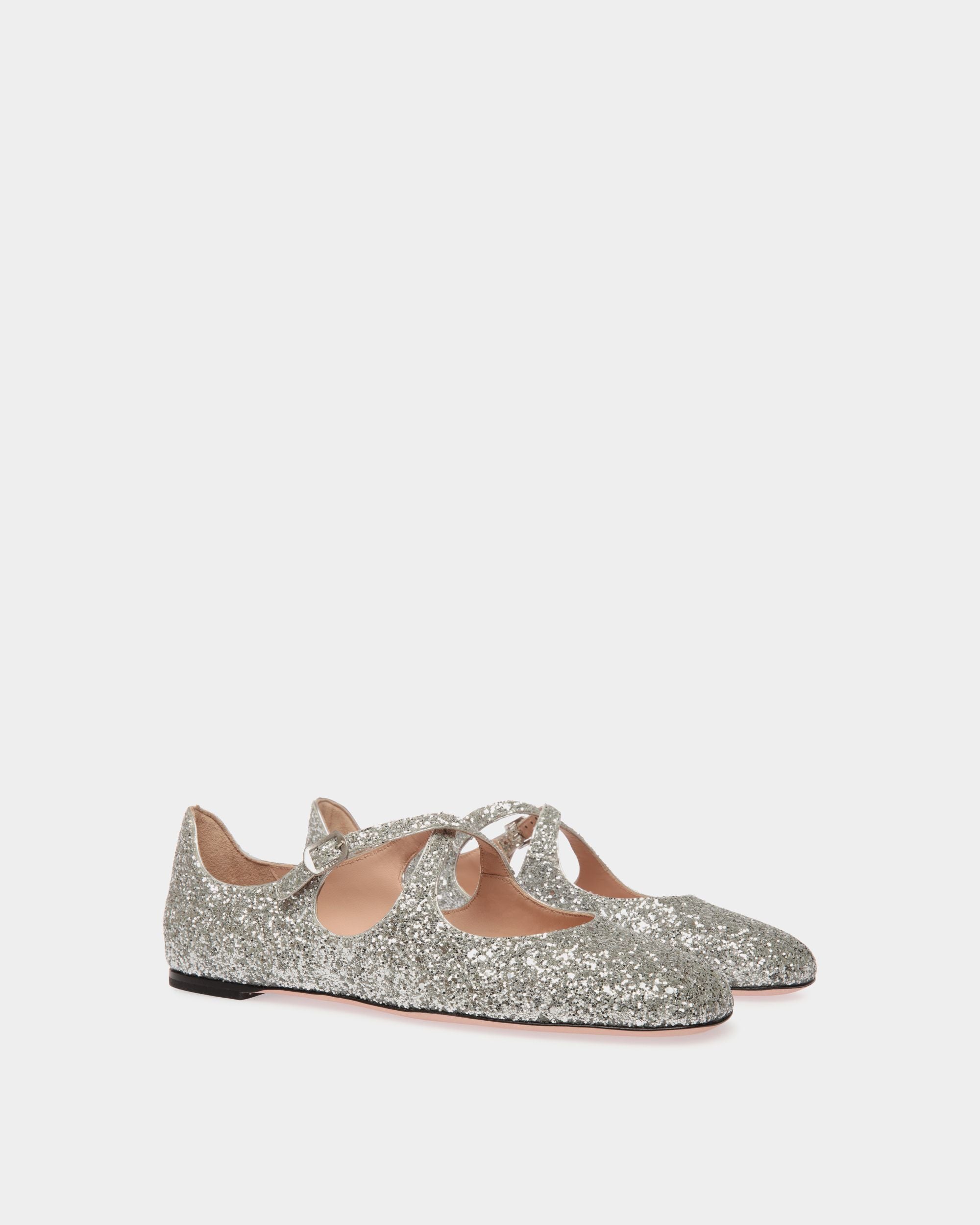 Ballyrina Flat in Silver Glitter - Women's - Bally - 03