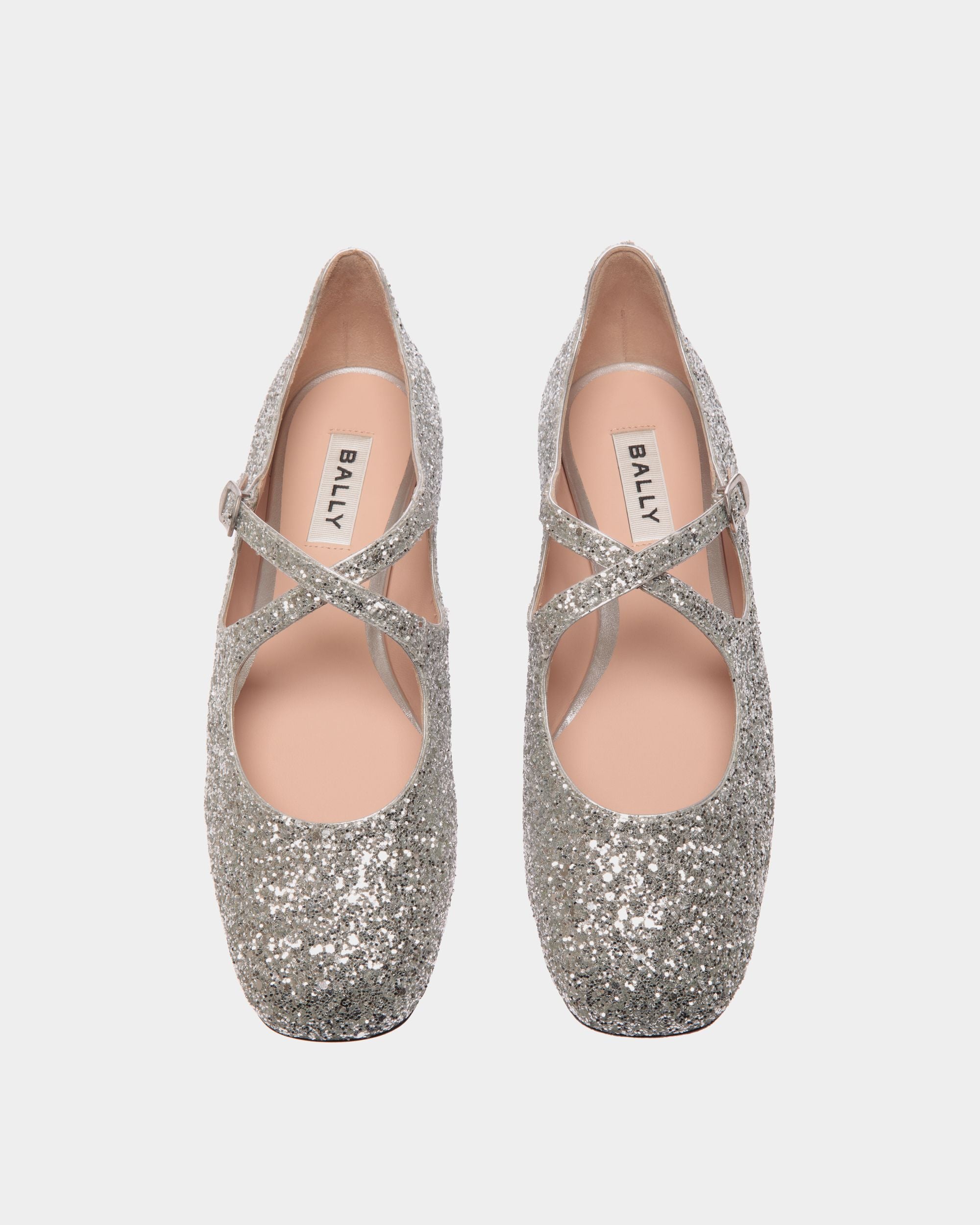 Ballyrina Flat in Silver Glitter - Women's - Bally - 05