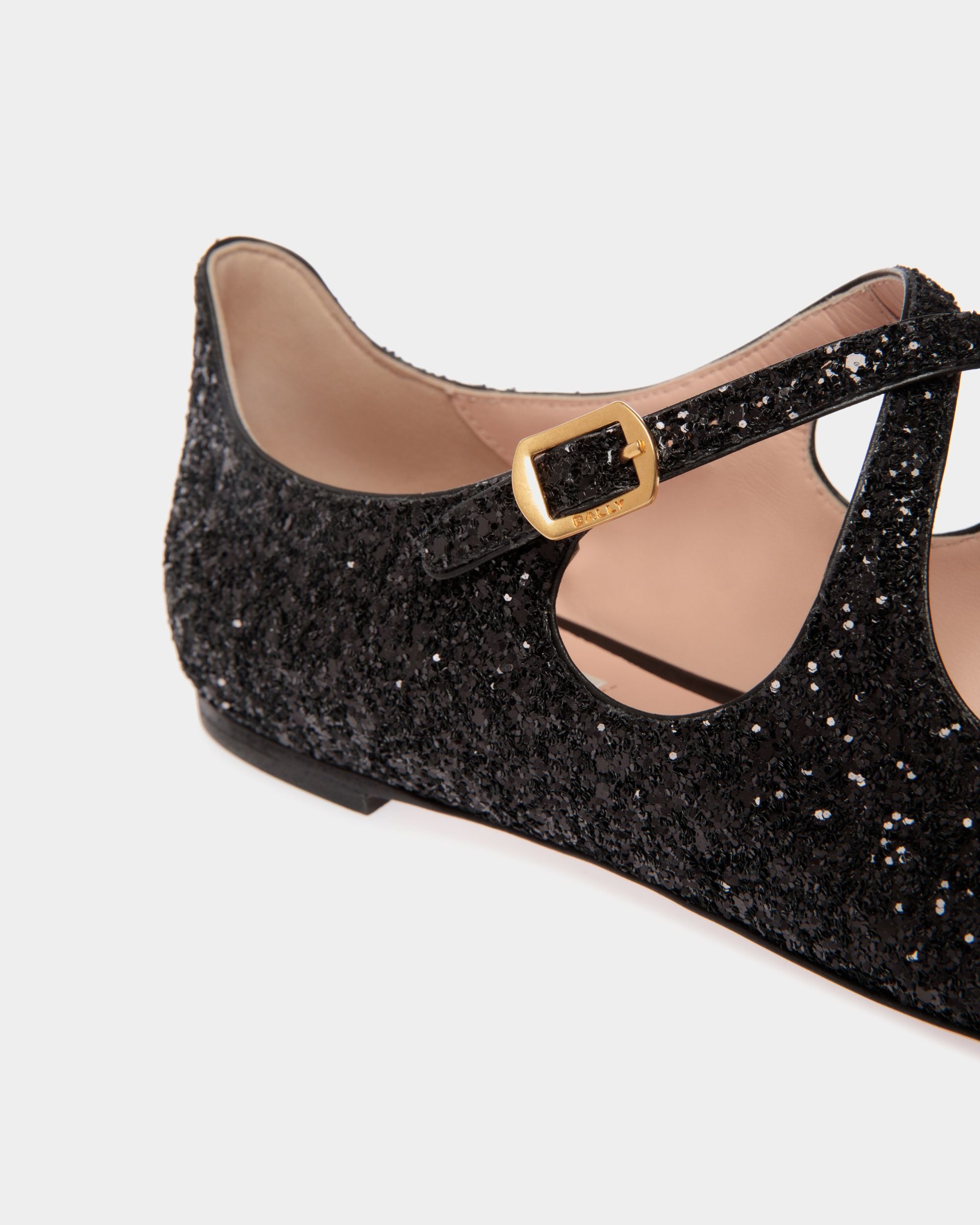 Ballyrina Flat in Black Glitter - Women's - Bally - 05