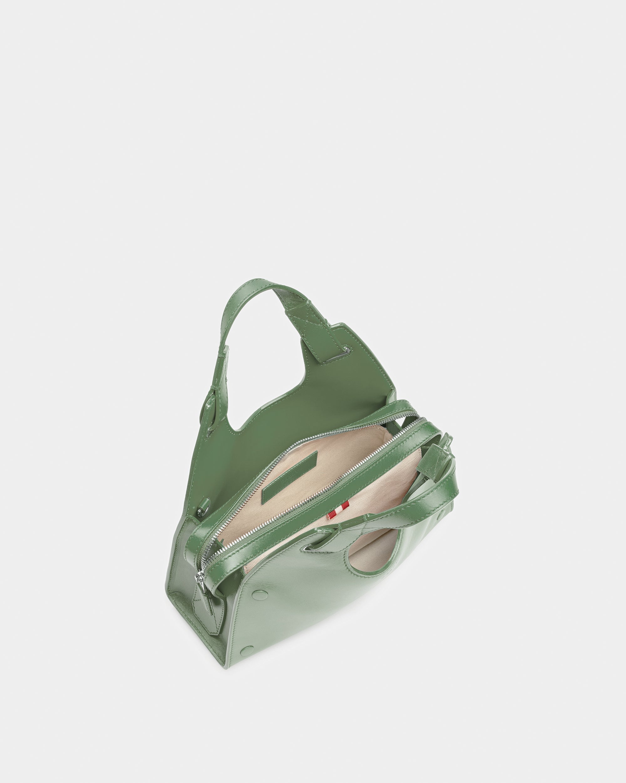 Ahres Small Leather Shoulder Bag In Sage - Women's - Bally - 02