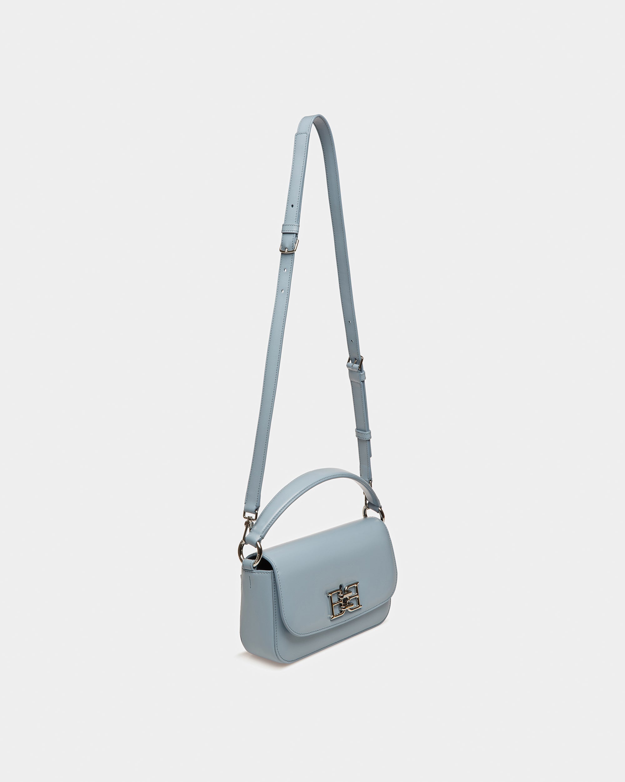 Brodye Leather Crossbody Bag In Light Blue - Women's - Bally - 05