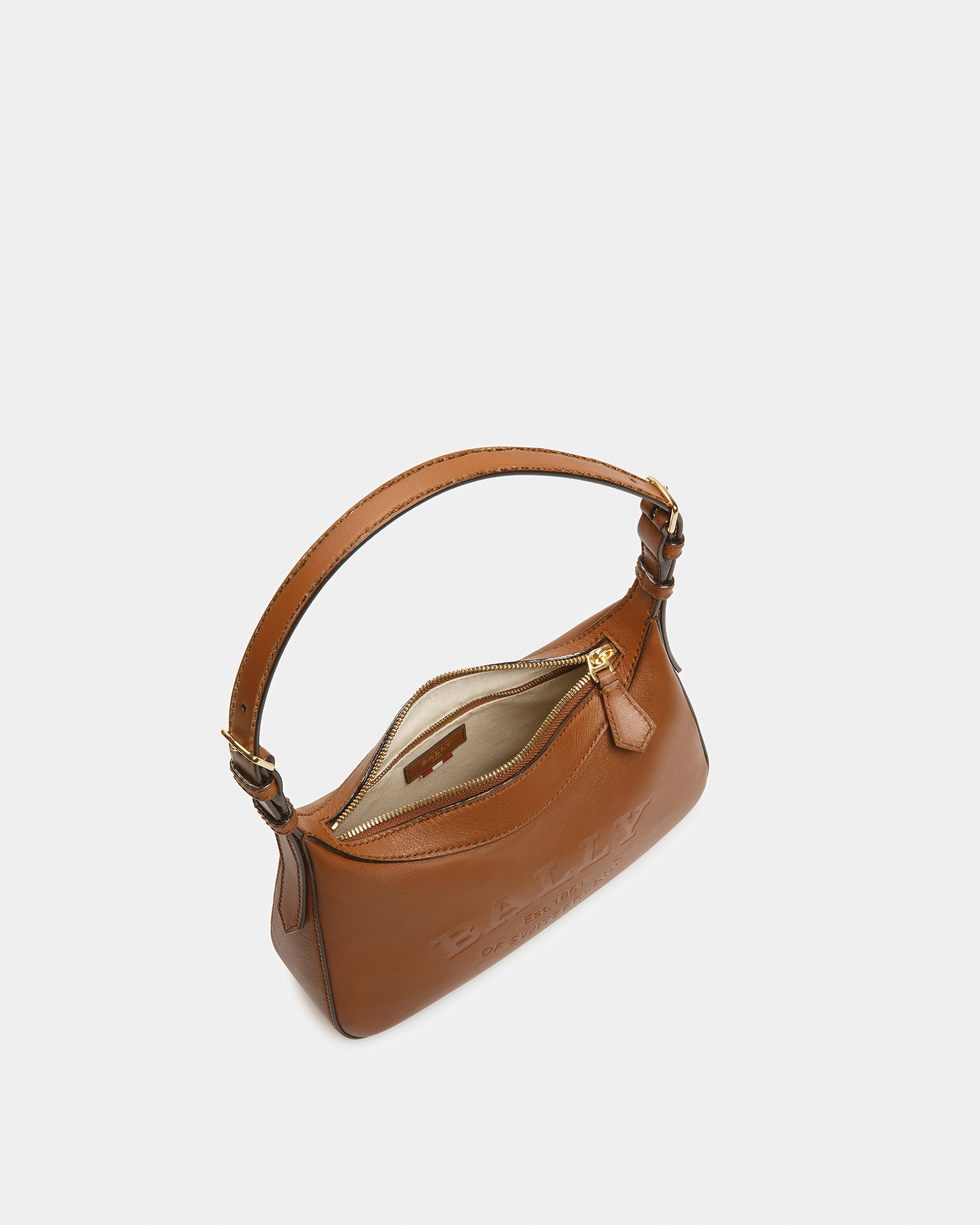 Coralye Leather Crossbody Bag In Brown - Women's - Bally - 04