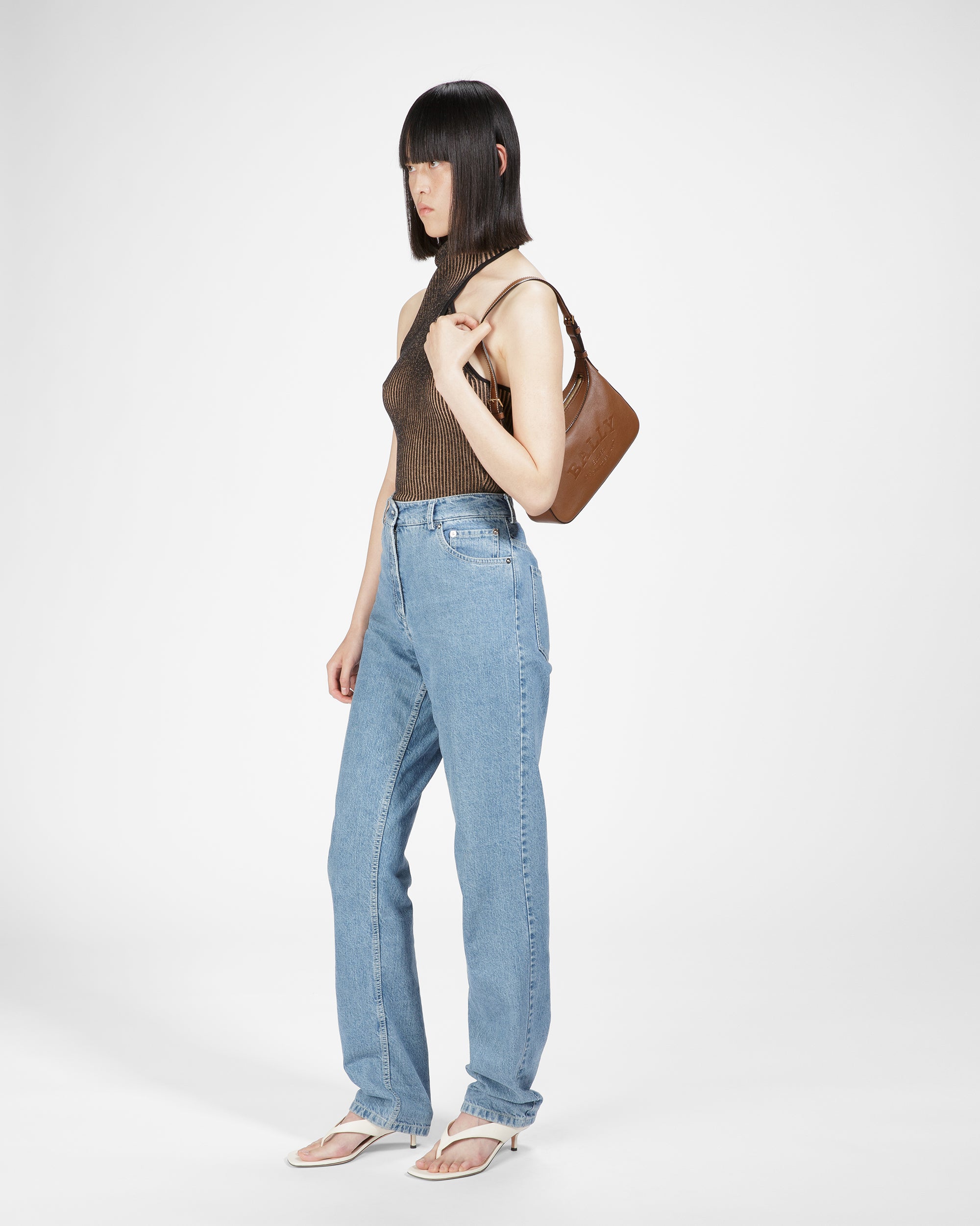 Coralye Leather Crossbody Bag In Brown - Women's - Bally - 06
