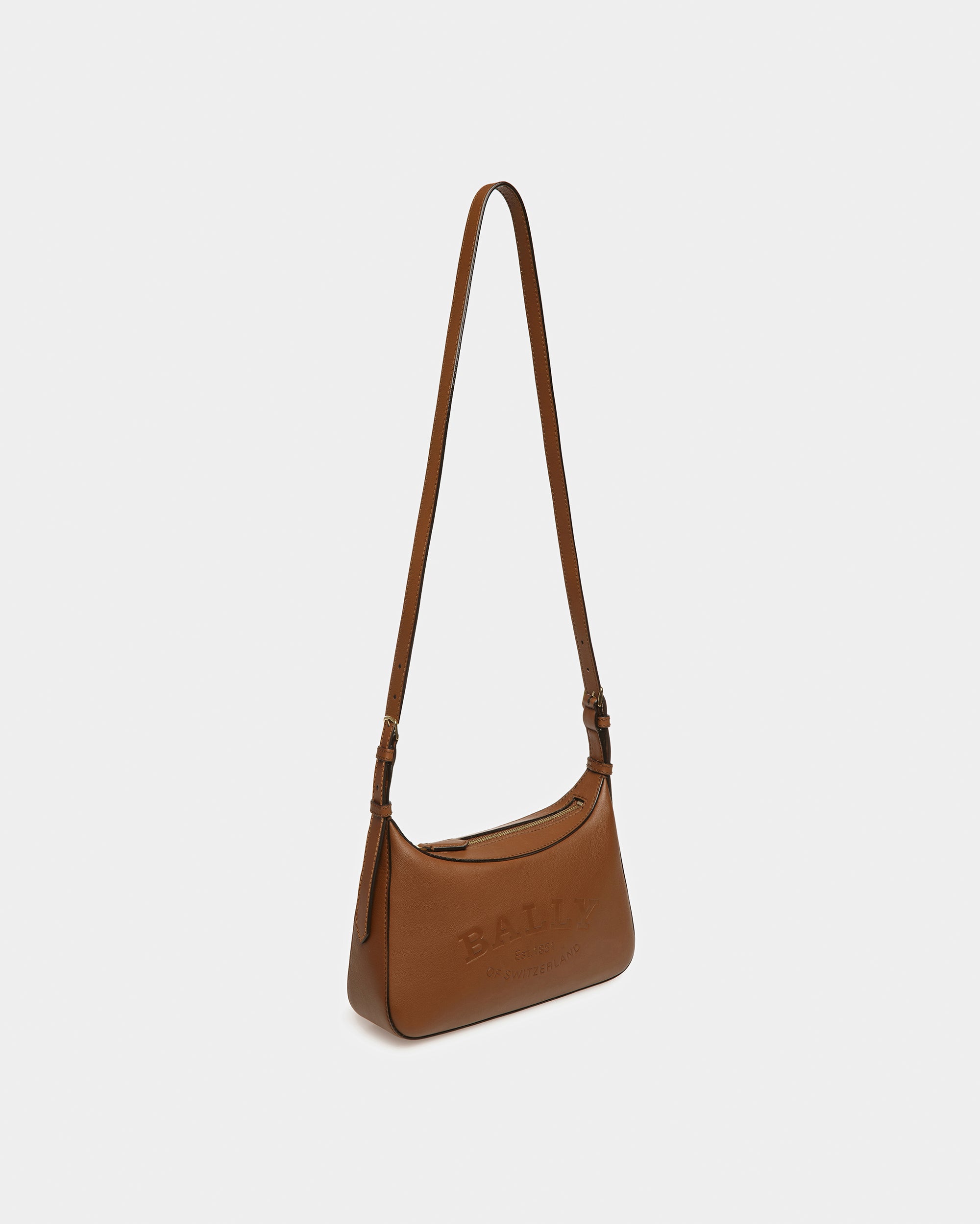 Coralye Leather Crossbody Bag In Brown - Women's - Bally - 07