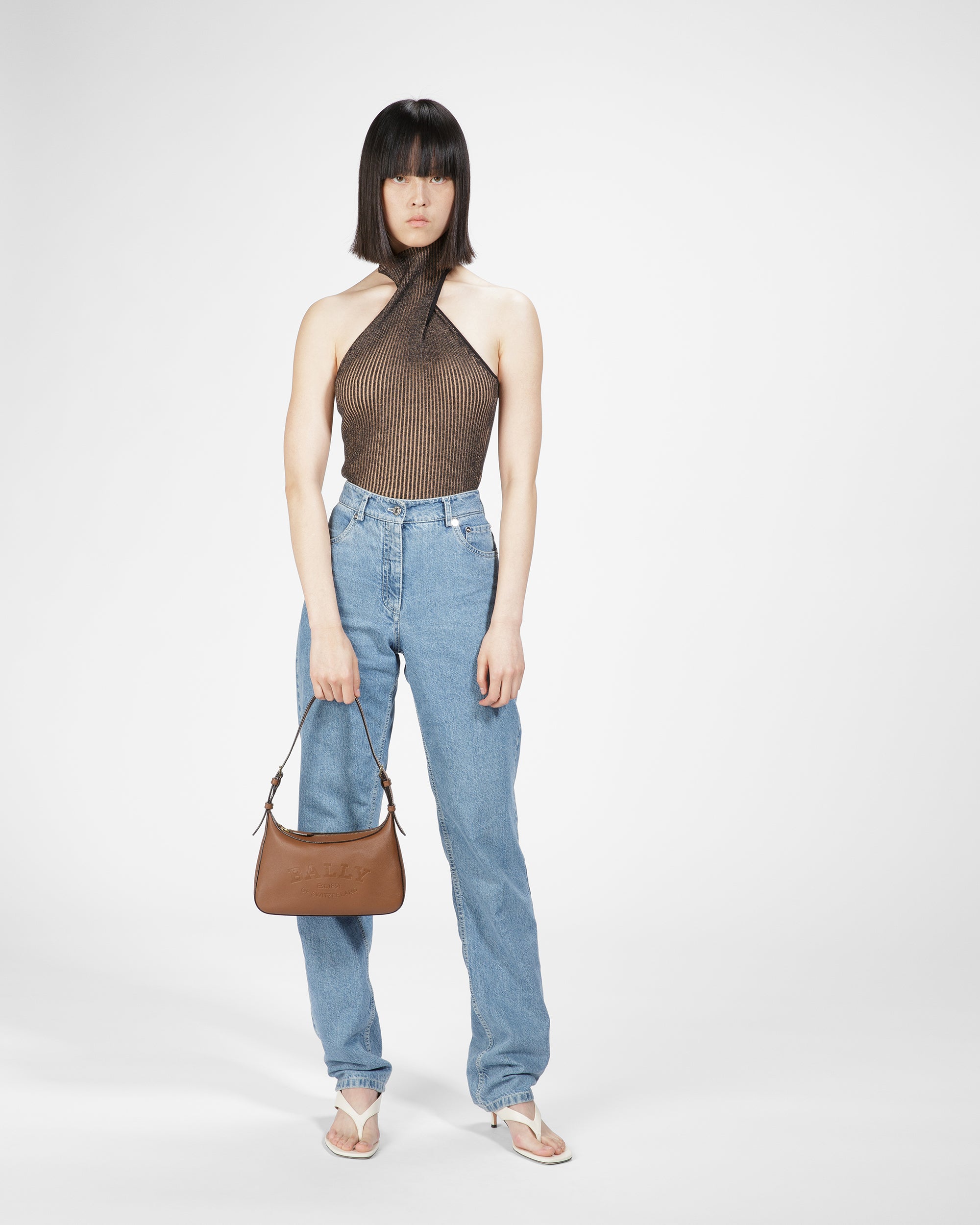 Coralye Leather Crossbody Bag In Brown - Women's - Bally - 09