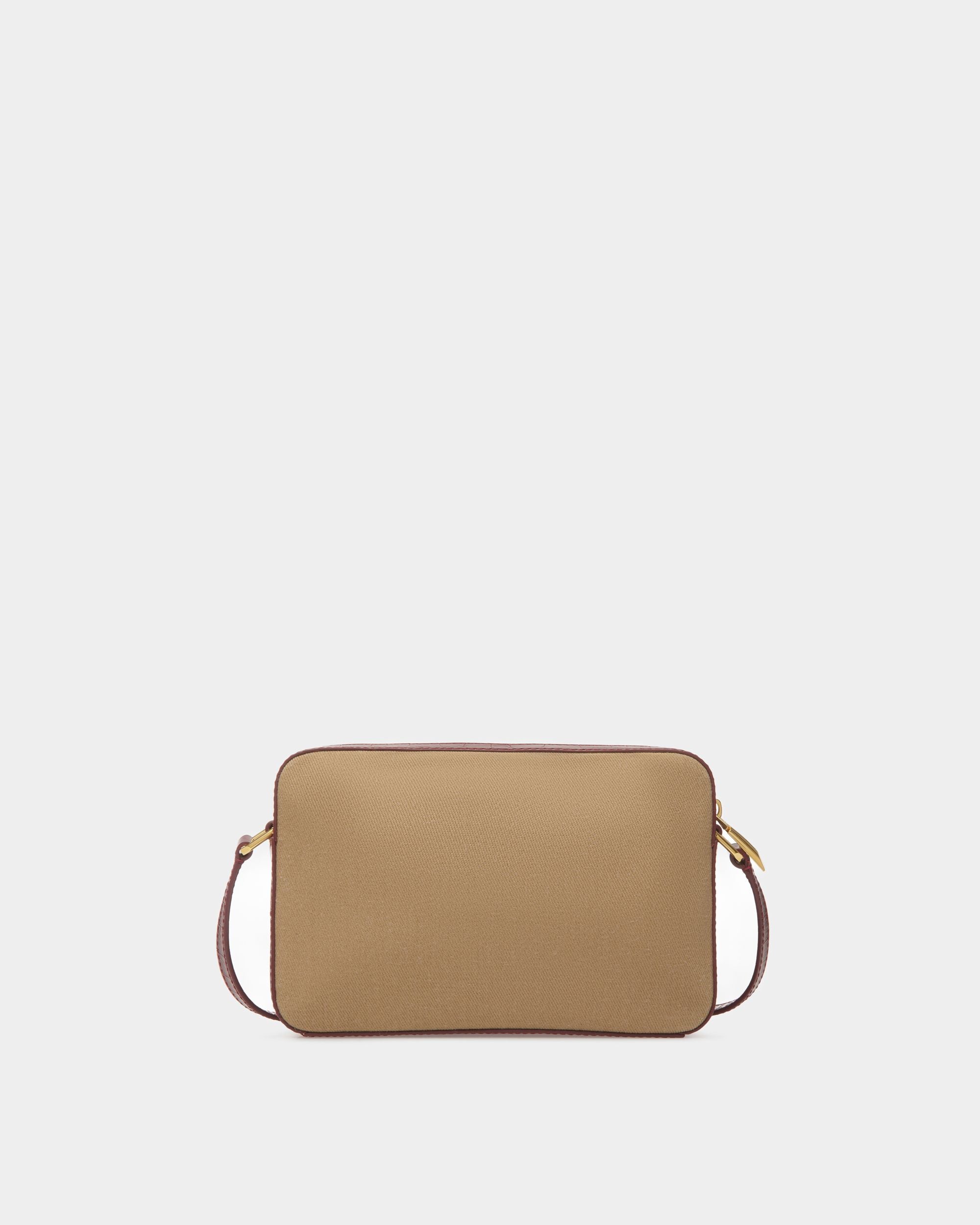 Bar Crossbody Bag In Sand And Burgundy Fabric - Women's - Bally - 03