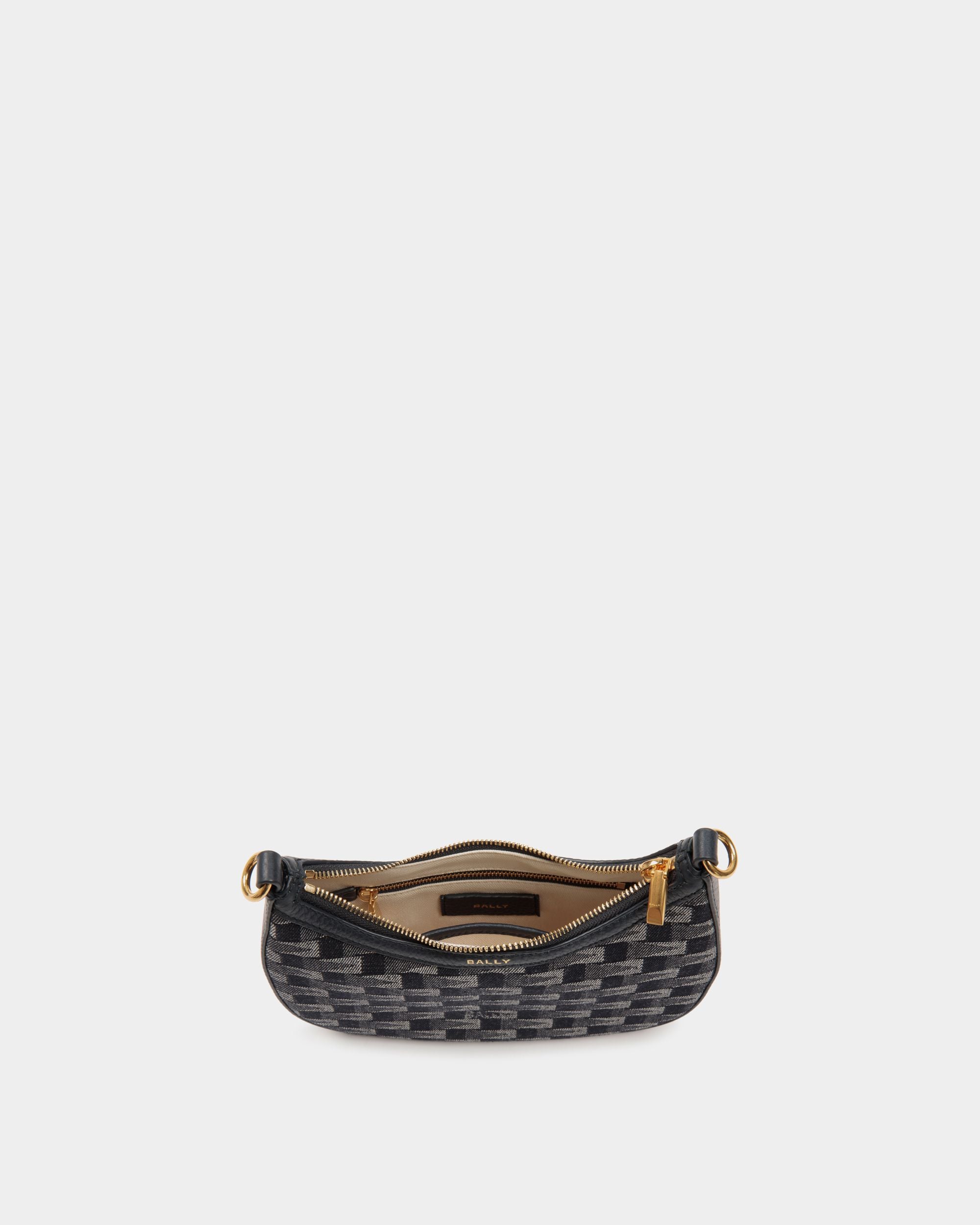 Bar Mini Crossbody Bag in Pennant Motif Denim - Women's - Bally - 04