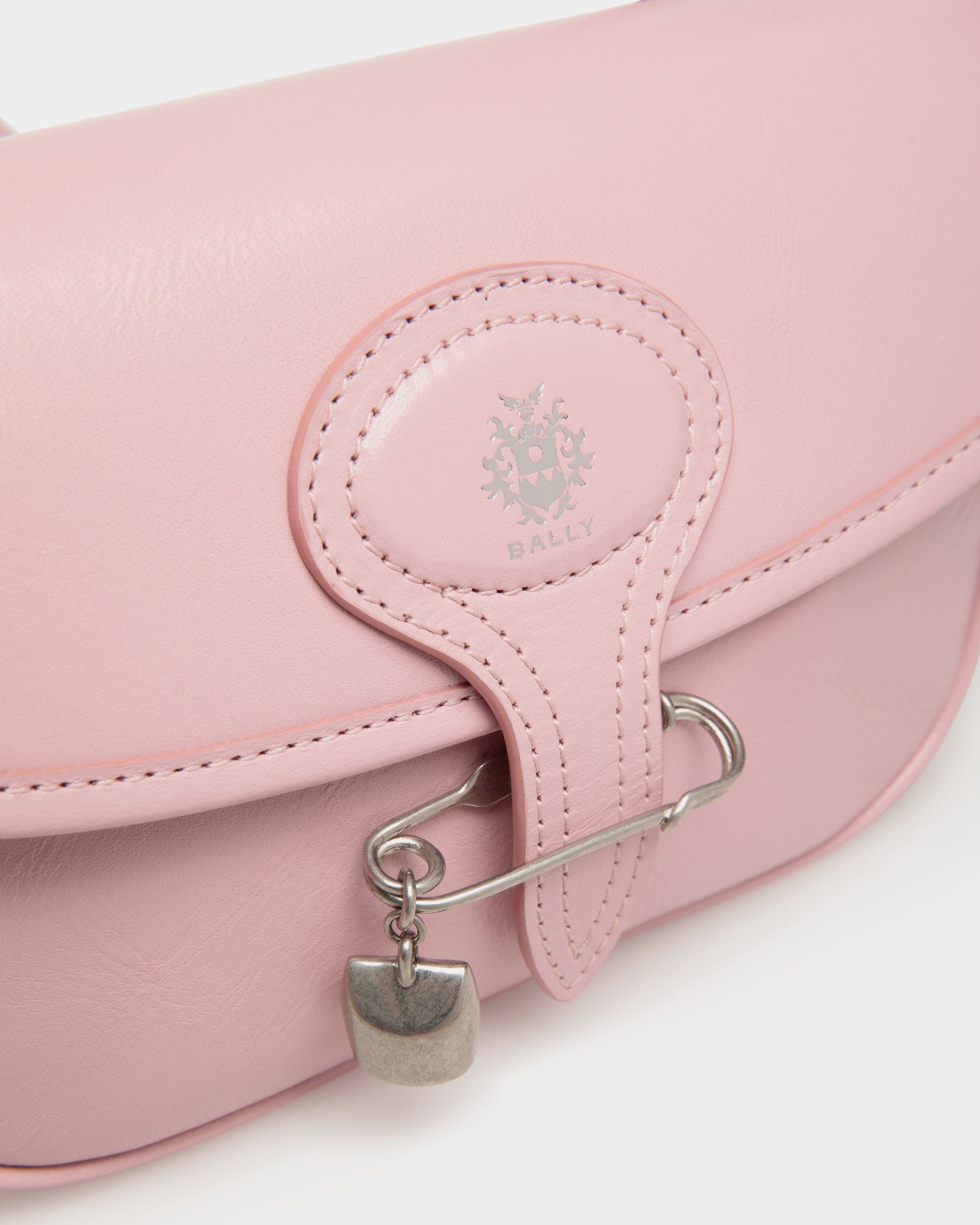 Beckett Minibag in Pink Leather With a Bally Pin - Women's - Bally - 06