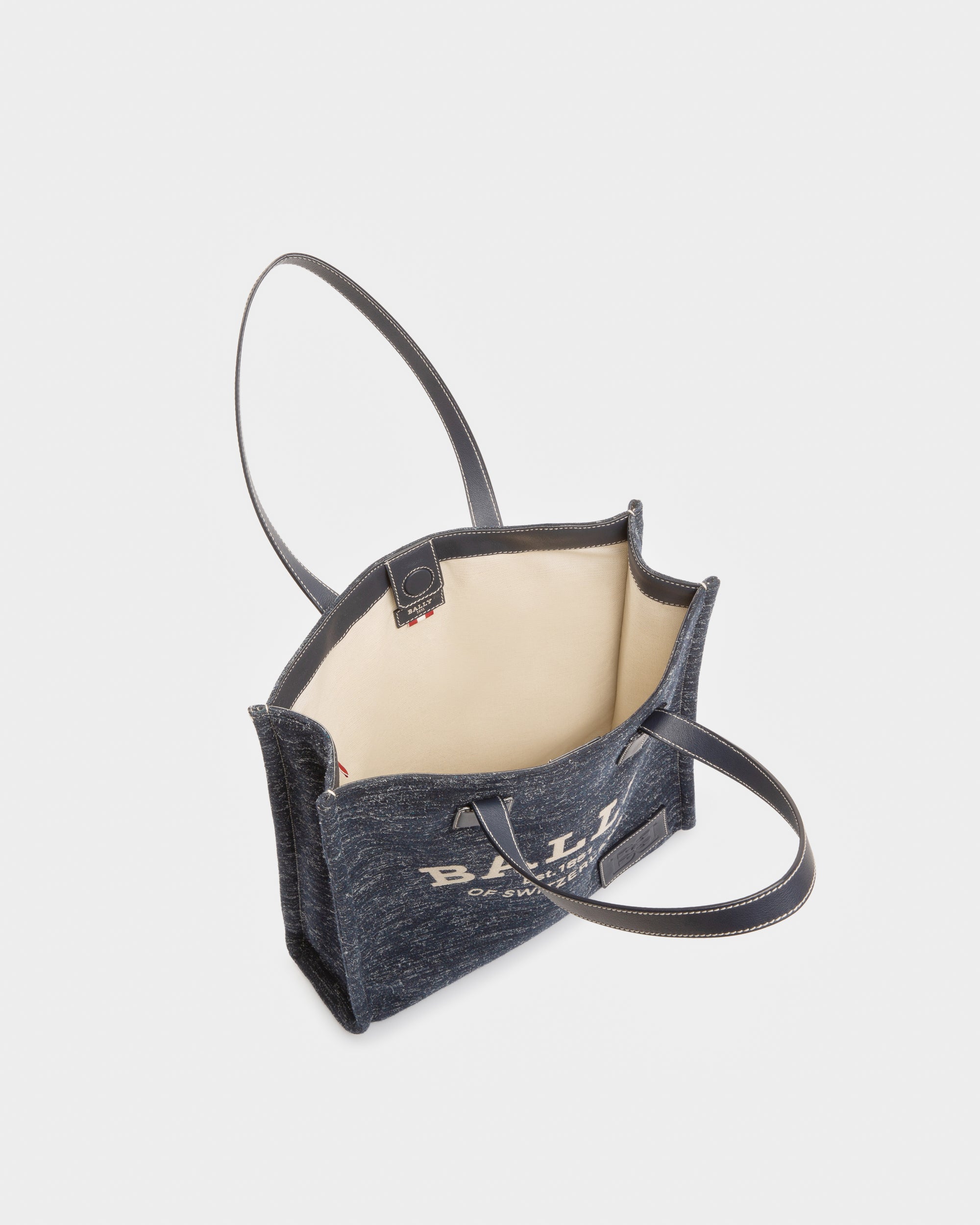 Crystalia Fabric Tote In Navy - Women's - Bally - 04