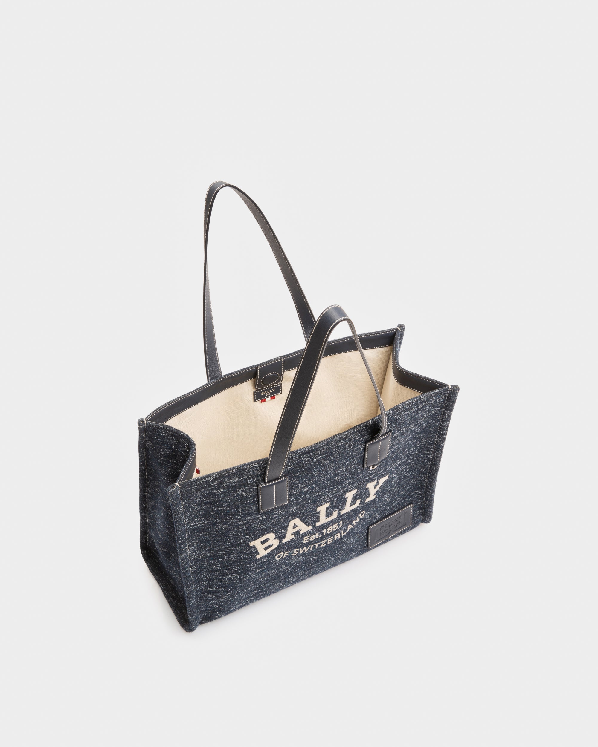 Crystalia Fabric Tote In Navy - Women's - Bally - 04