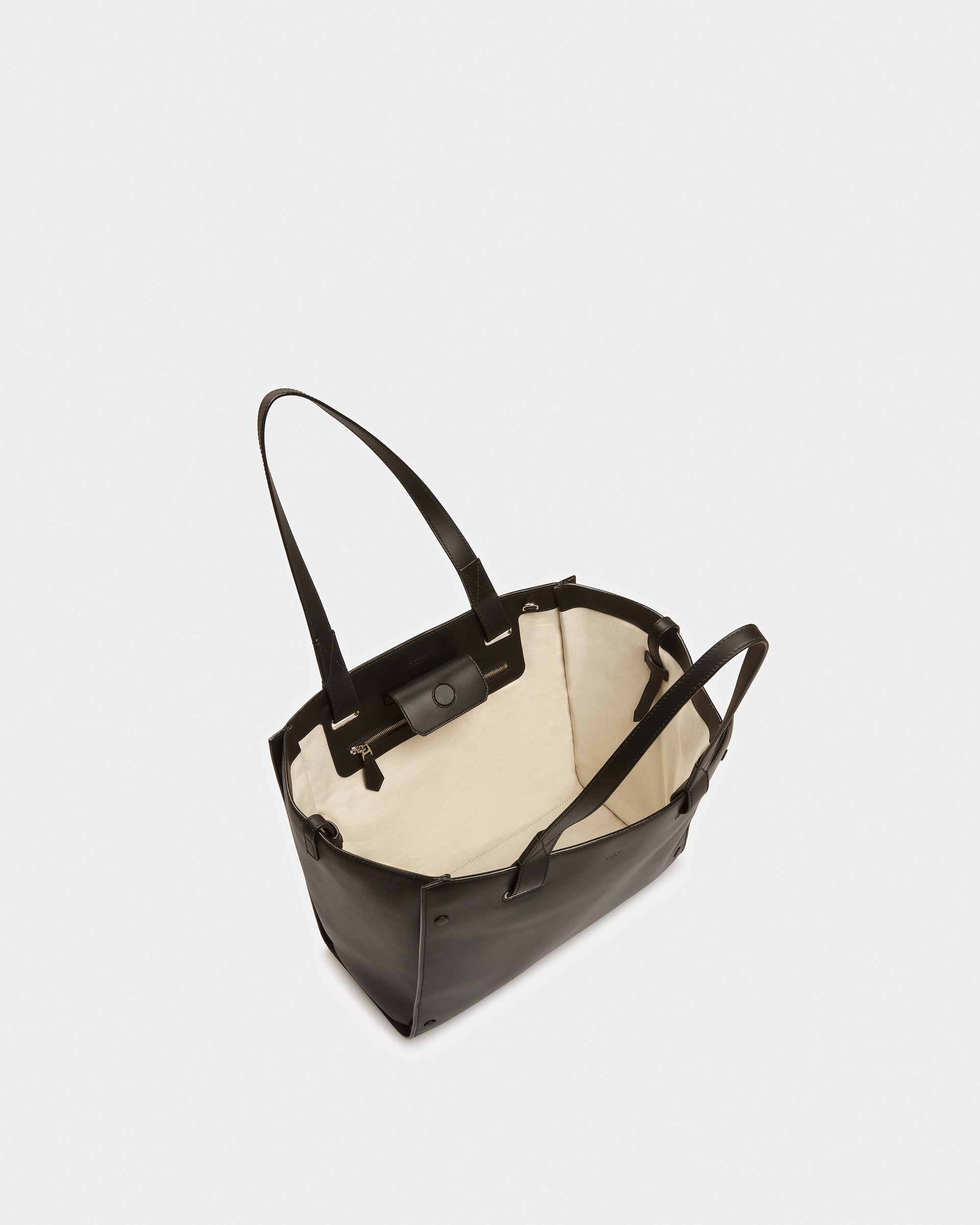 Arystea Leather Tote In Black - Women's - Bally - 04