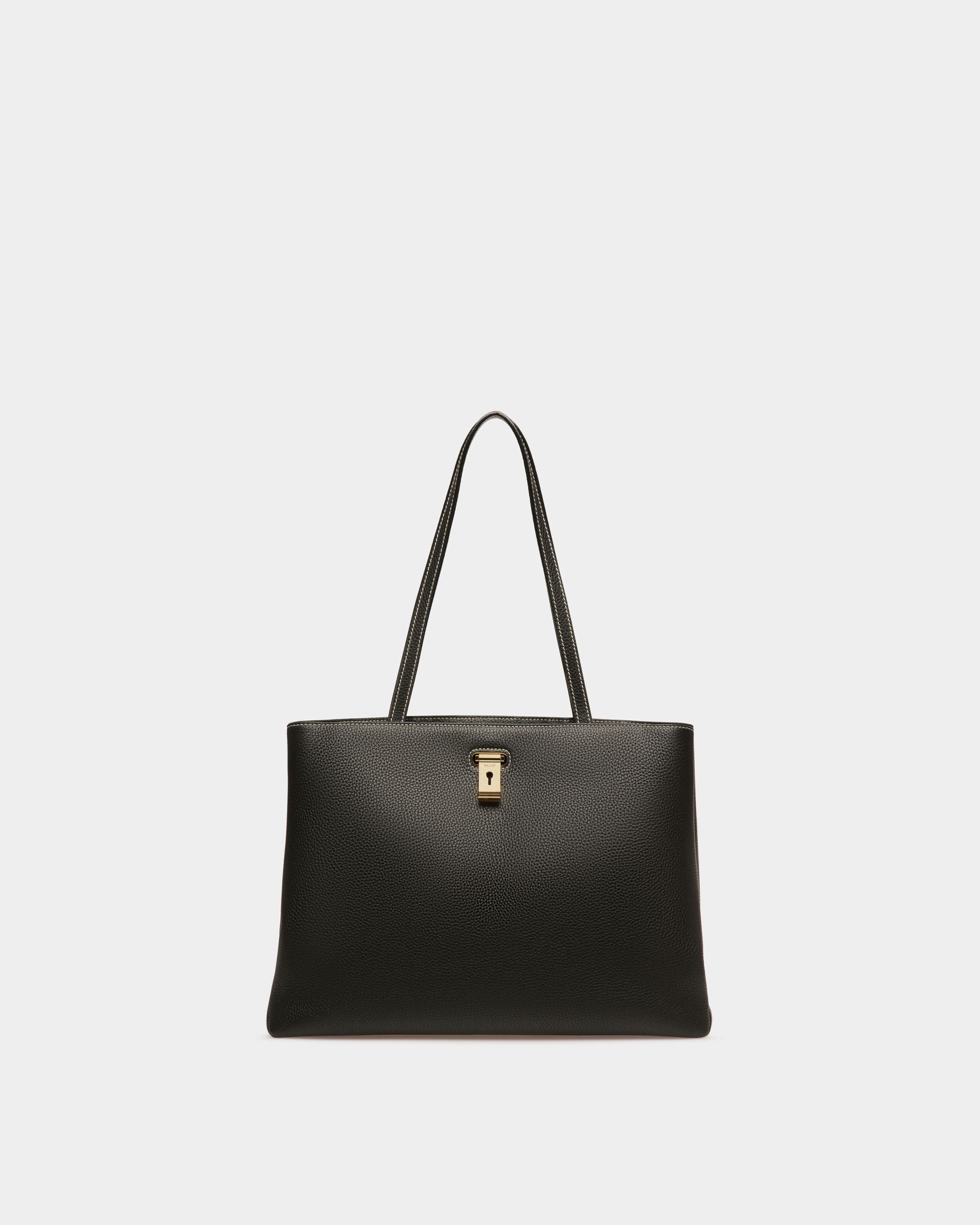 Lock Me Tote Bag In Black Leather - Women's - Bally - 01