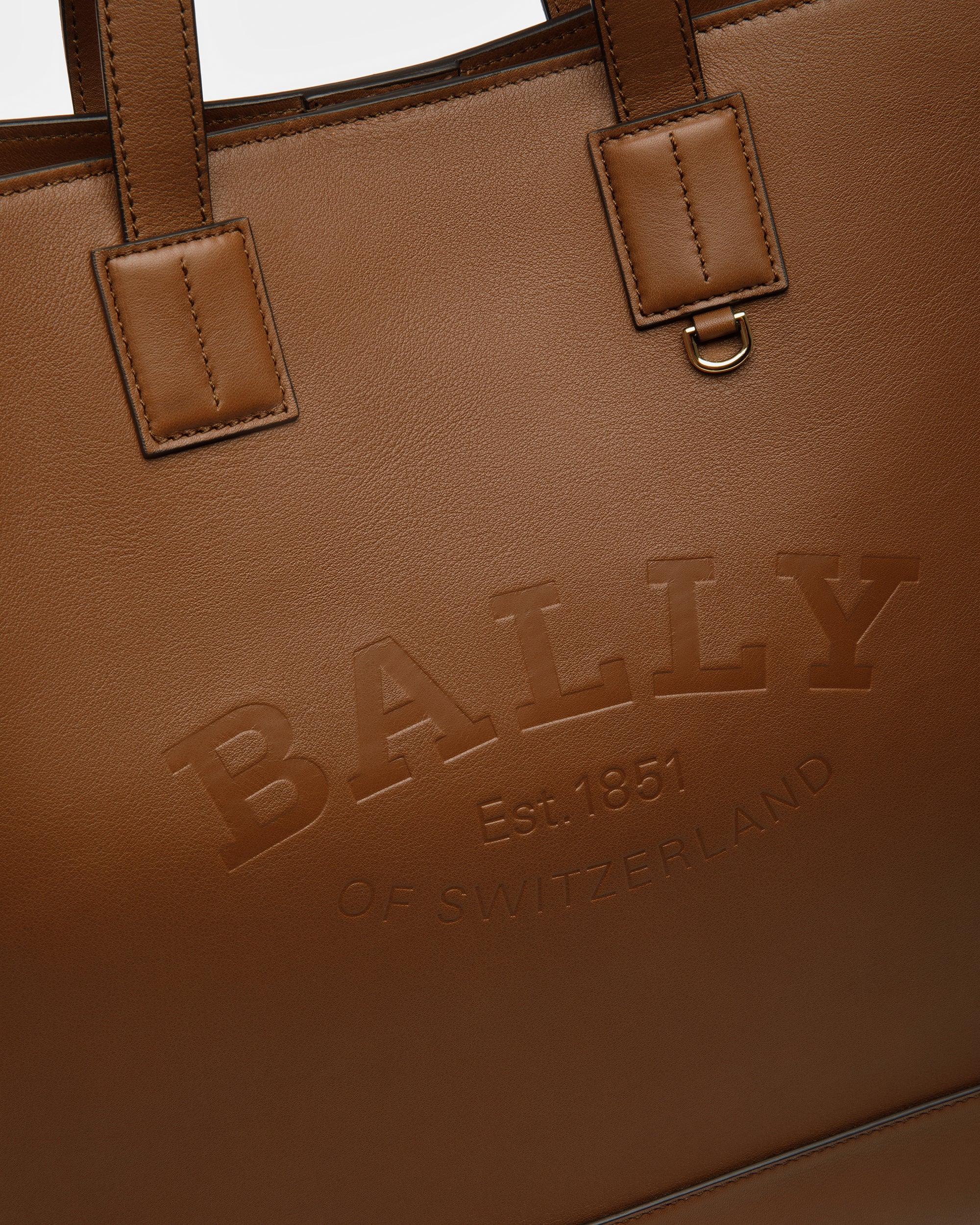 Crystalia Leather Tote In Brown - Women's - Bally - 02