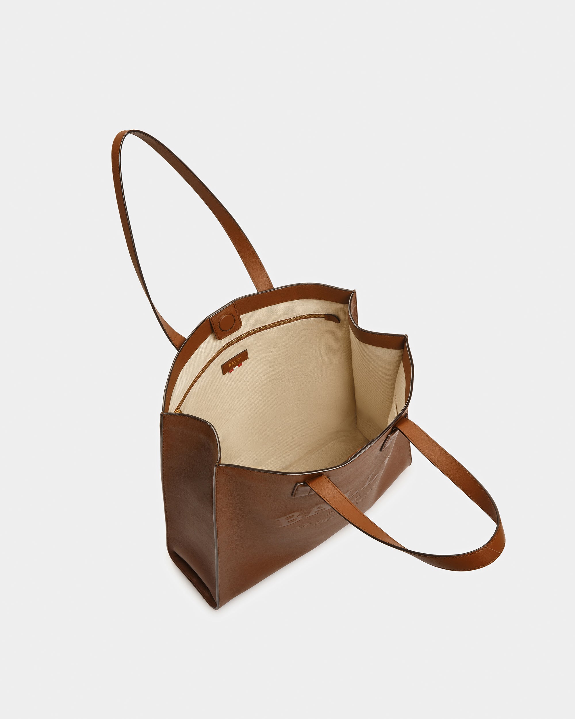 Crystalia Leather Tote In Brown - Women's - Bally - 04