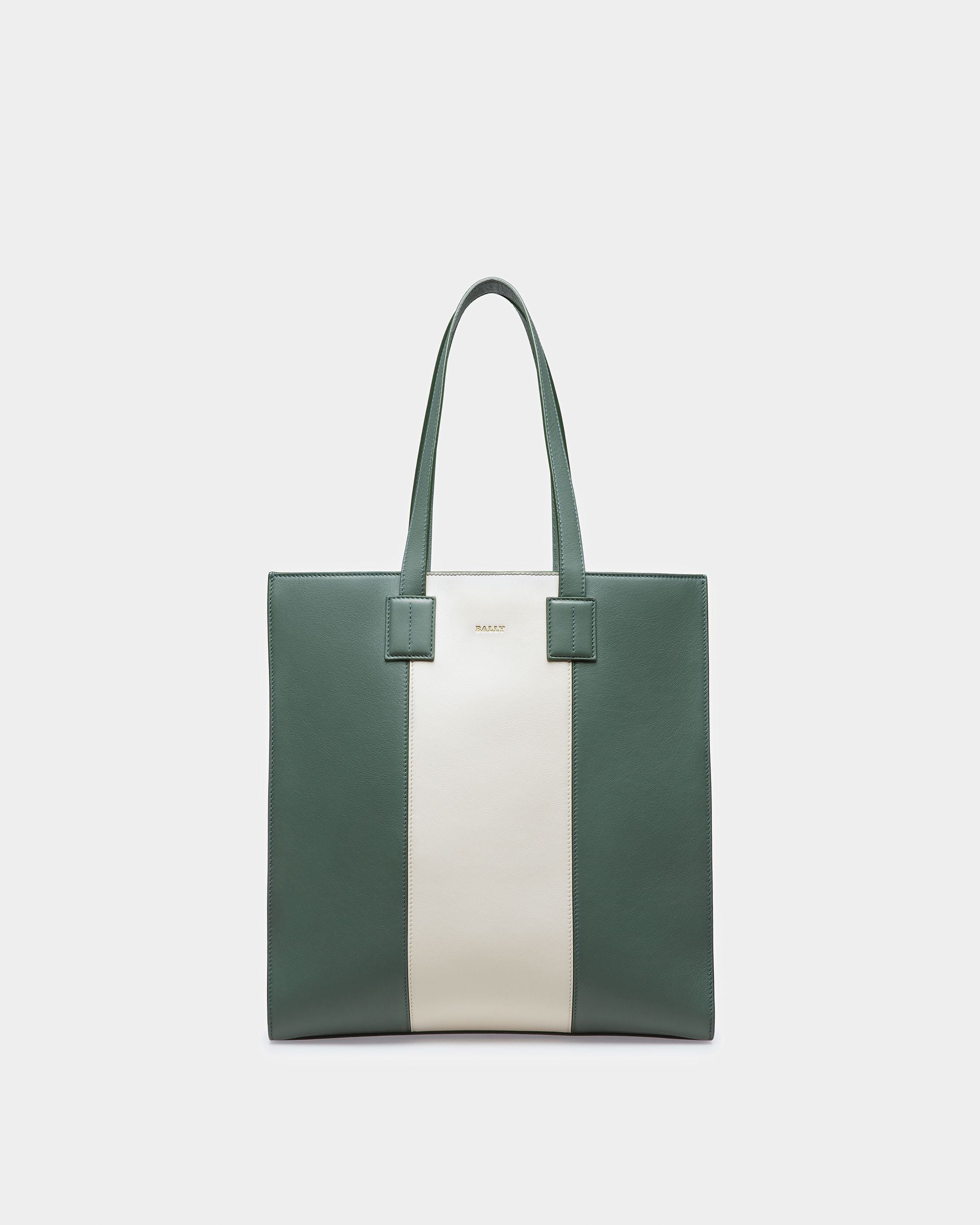 Crystalia Leather Tote In Sage And Bone - Women's - Bally - 01