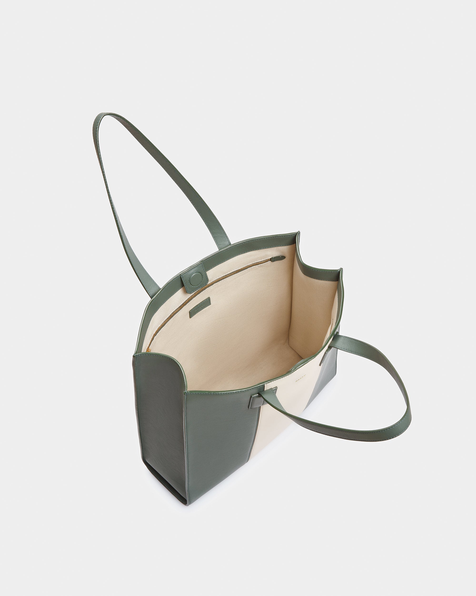Crystalia Leather Tote In Sage And Bone - Women's - Bally - 04