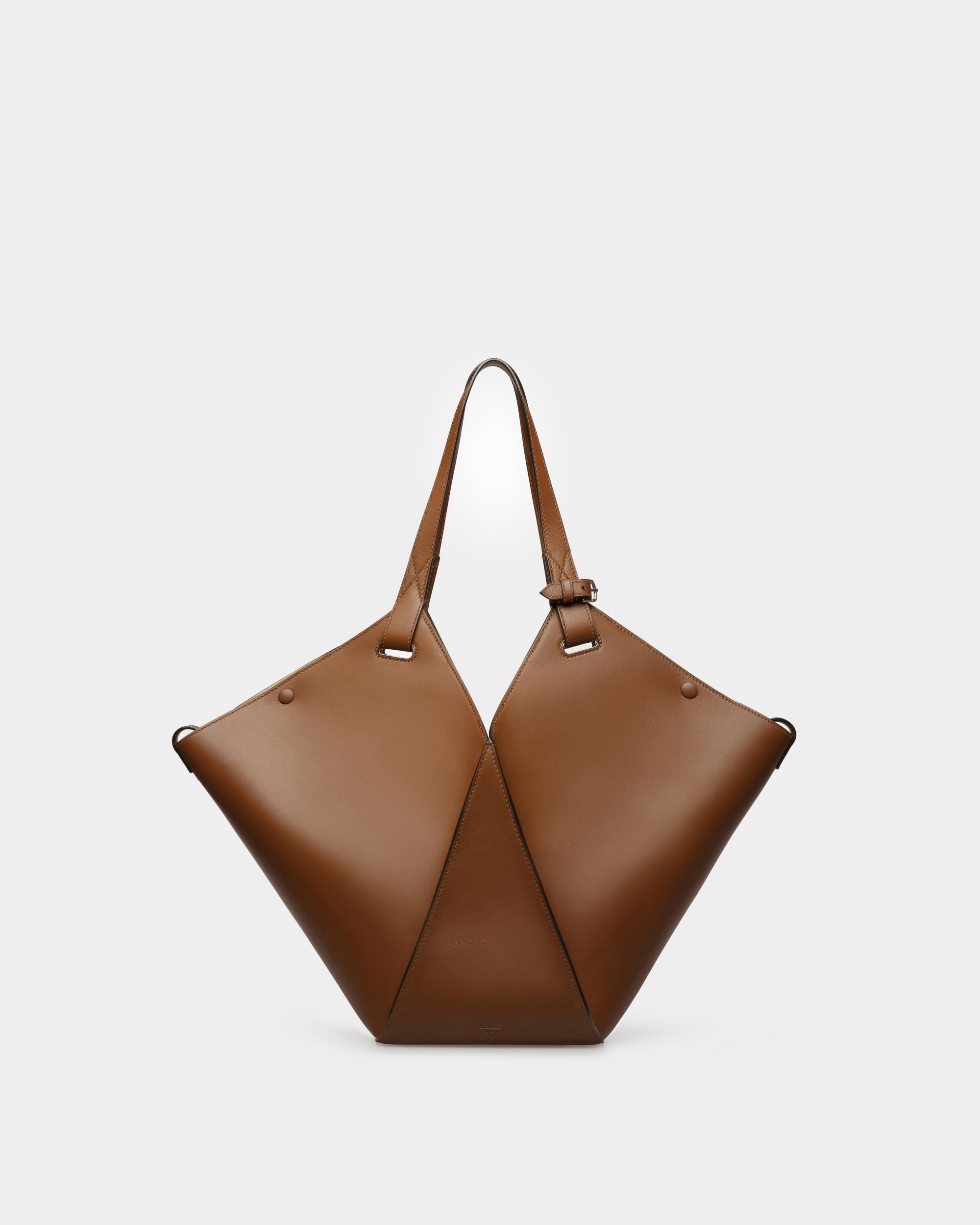 Ahria Leather Tote In Brown - Women's - Bally - 01