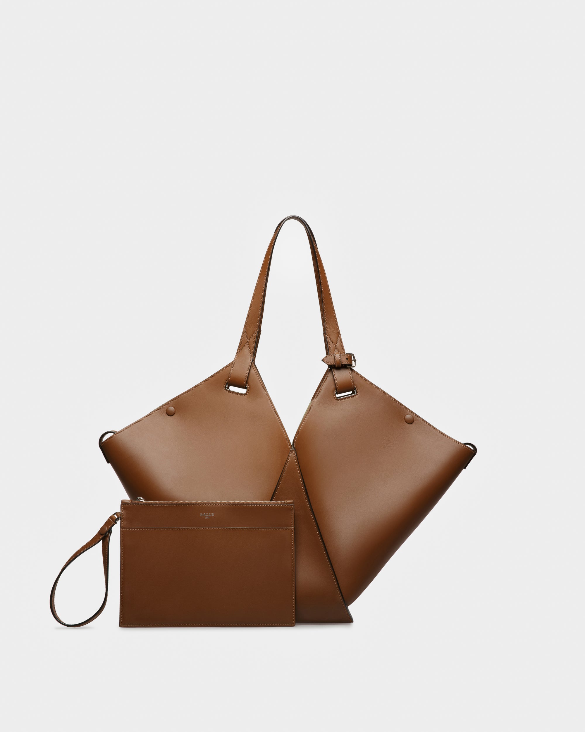 Ahria Leather Tote In Brown - Women's - Bally - 05