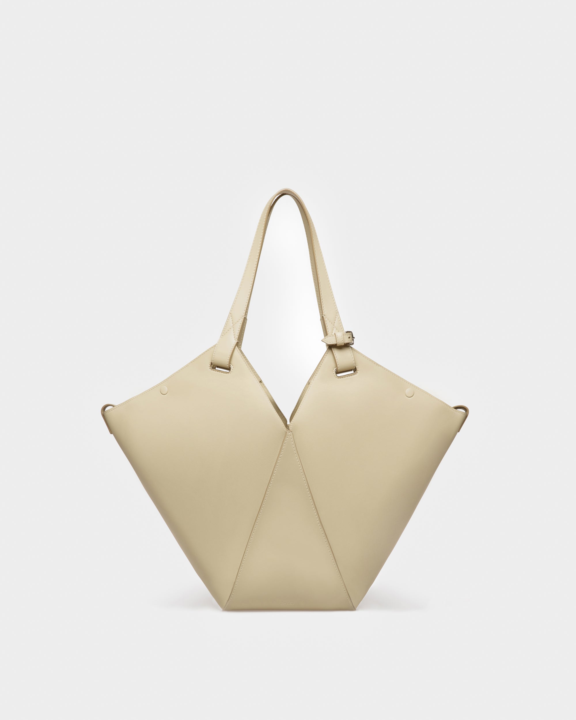 Ahria Leather Tote In Light Beige - Women's - Bally - 01