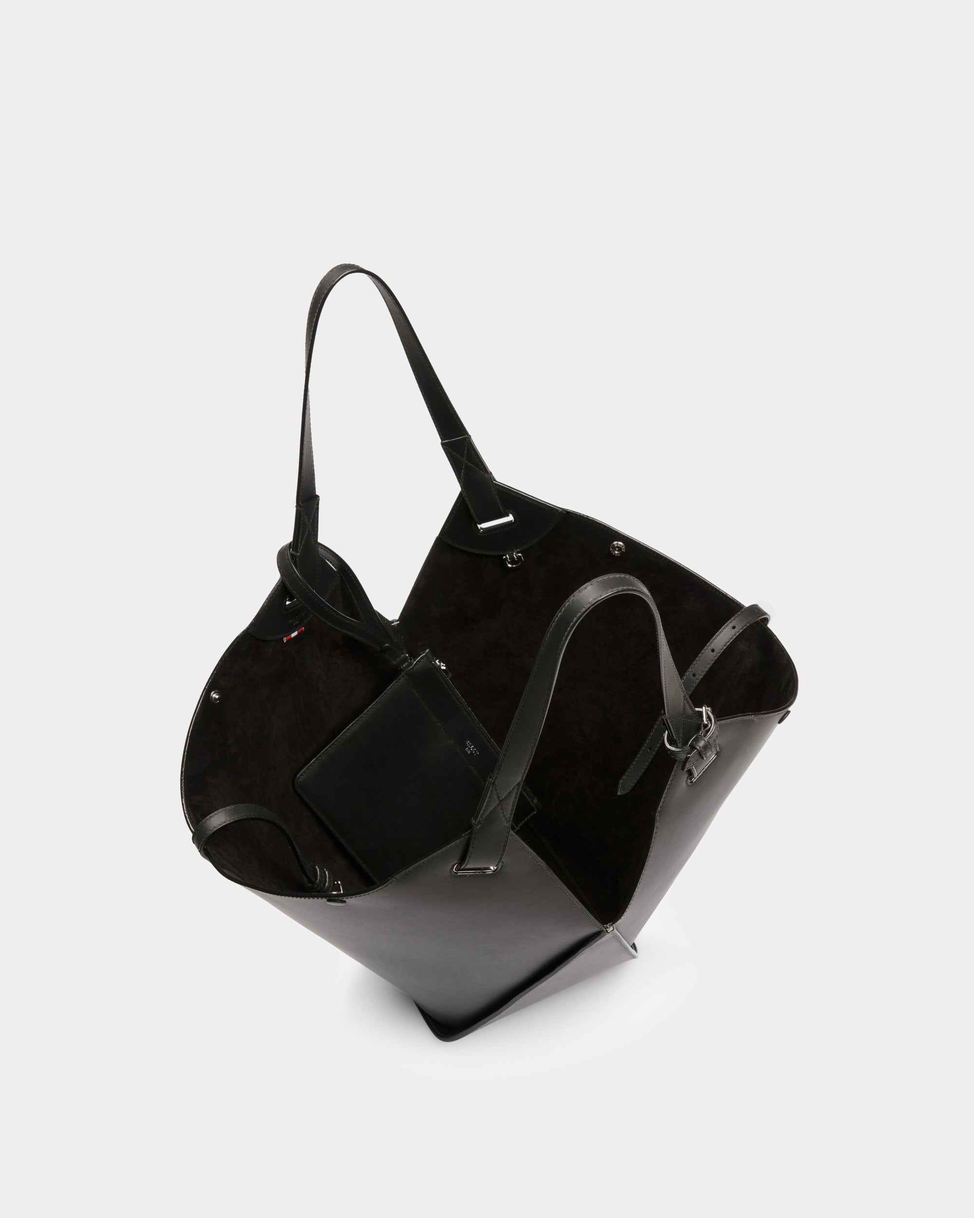 Ahria Leather Tote In Black - Women's - Bally - 04