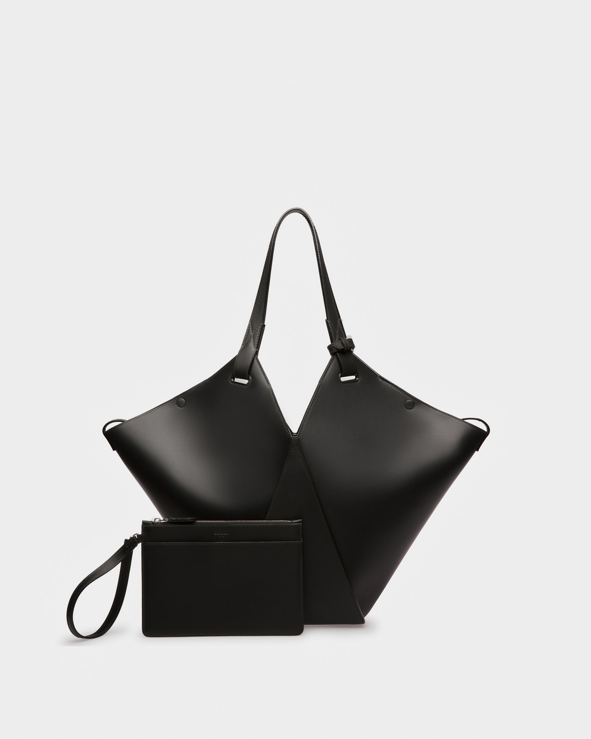 Ahria Leather Tote In Black - Women's - Bally - 05