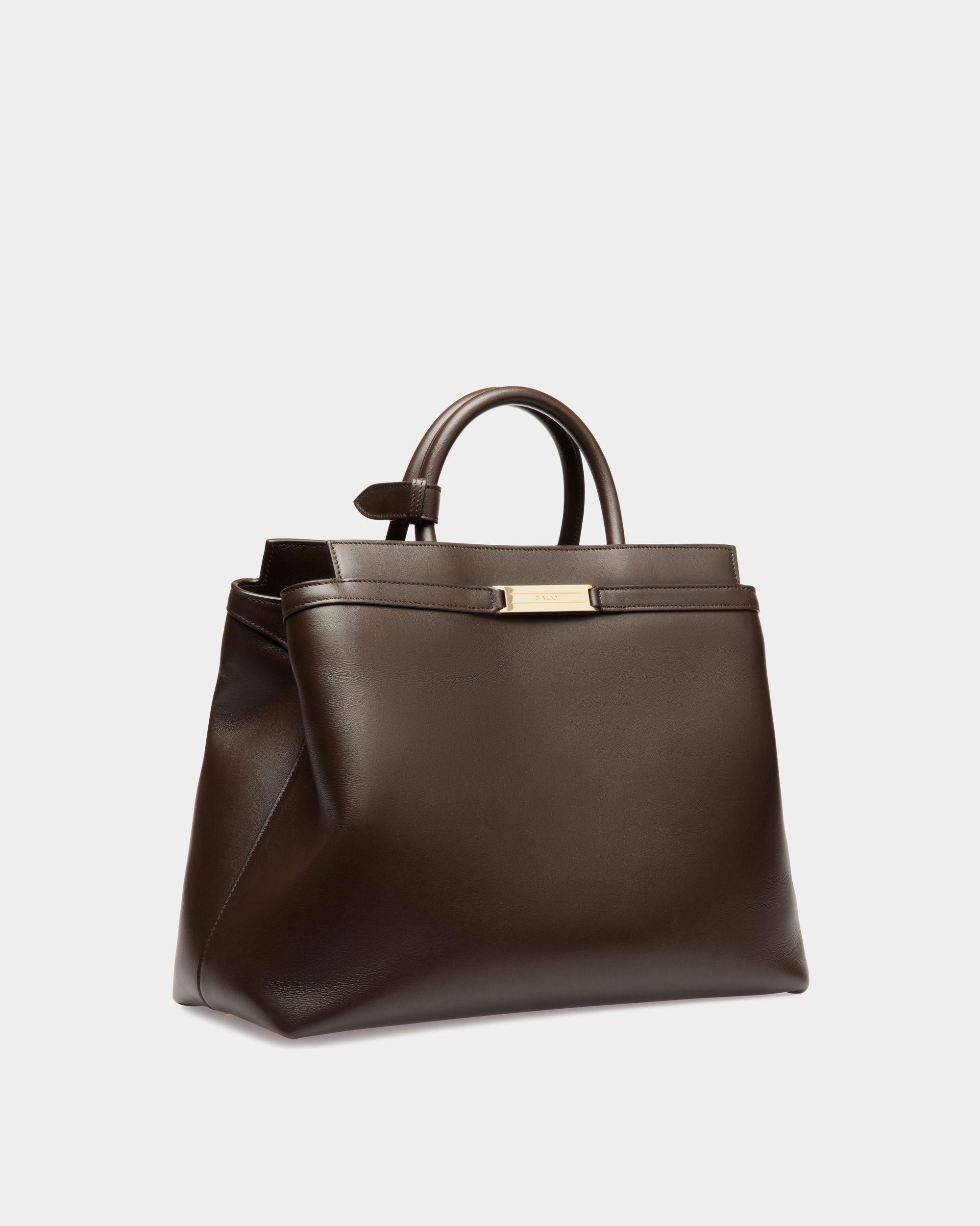 Deco Tote Bag In Ebano Leather - Women's - Bally - 04
