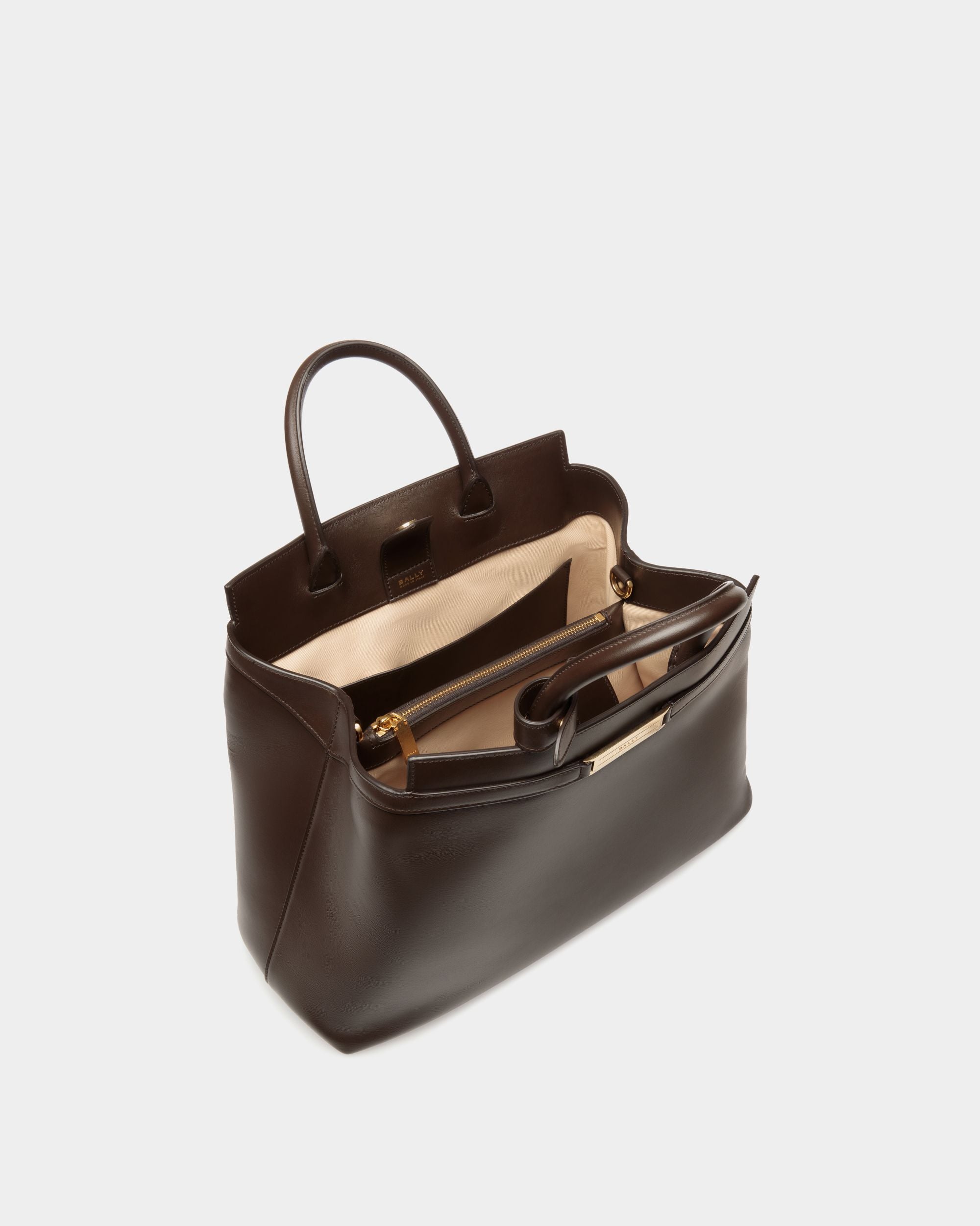Deco Tote Bag In Ebano Leather - Women's - Bally - 05