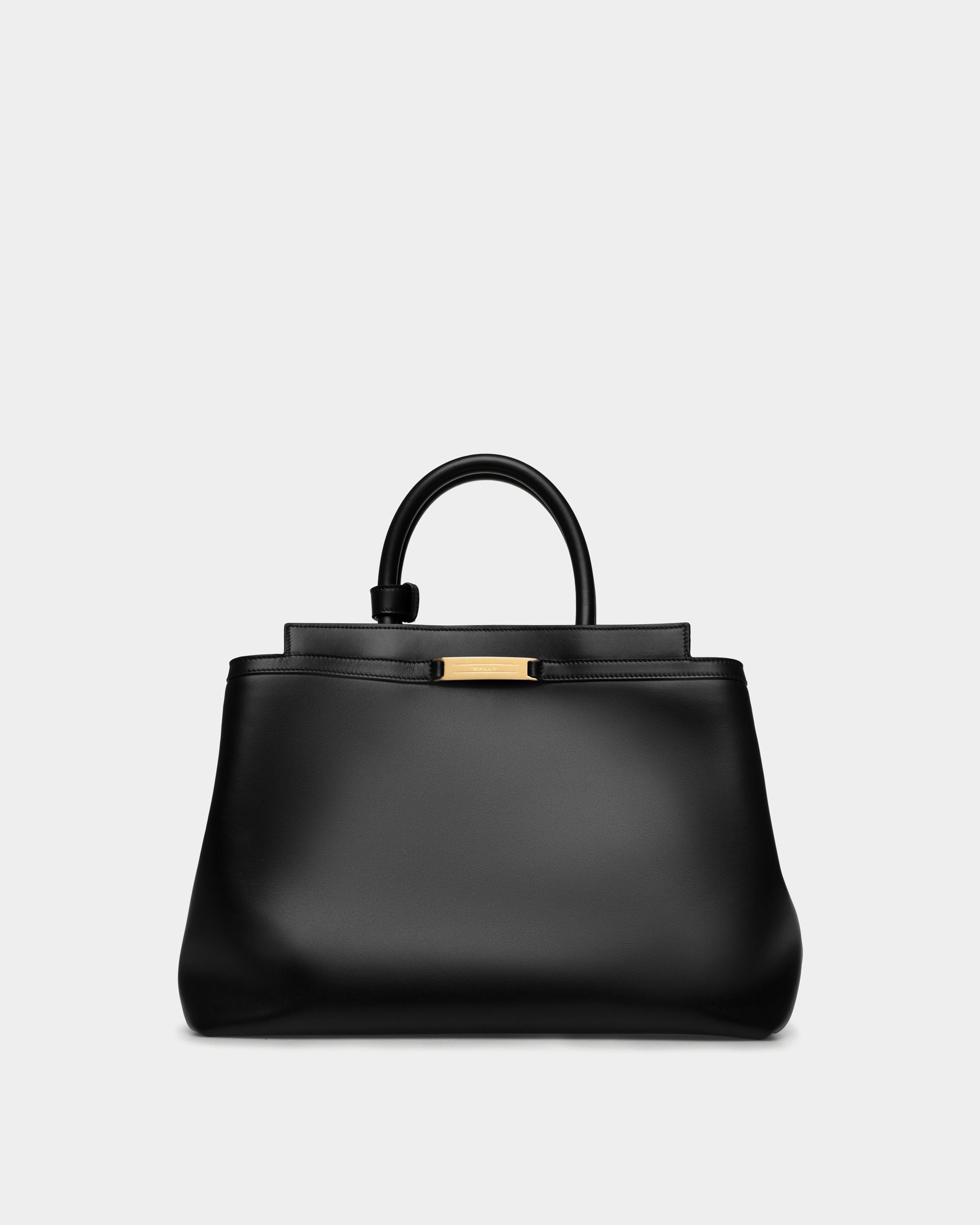 Deco Tote Bag In Black Leather - Women's - Bally - 01