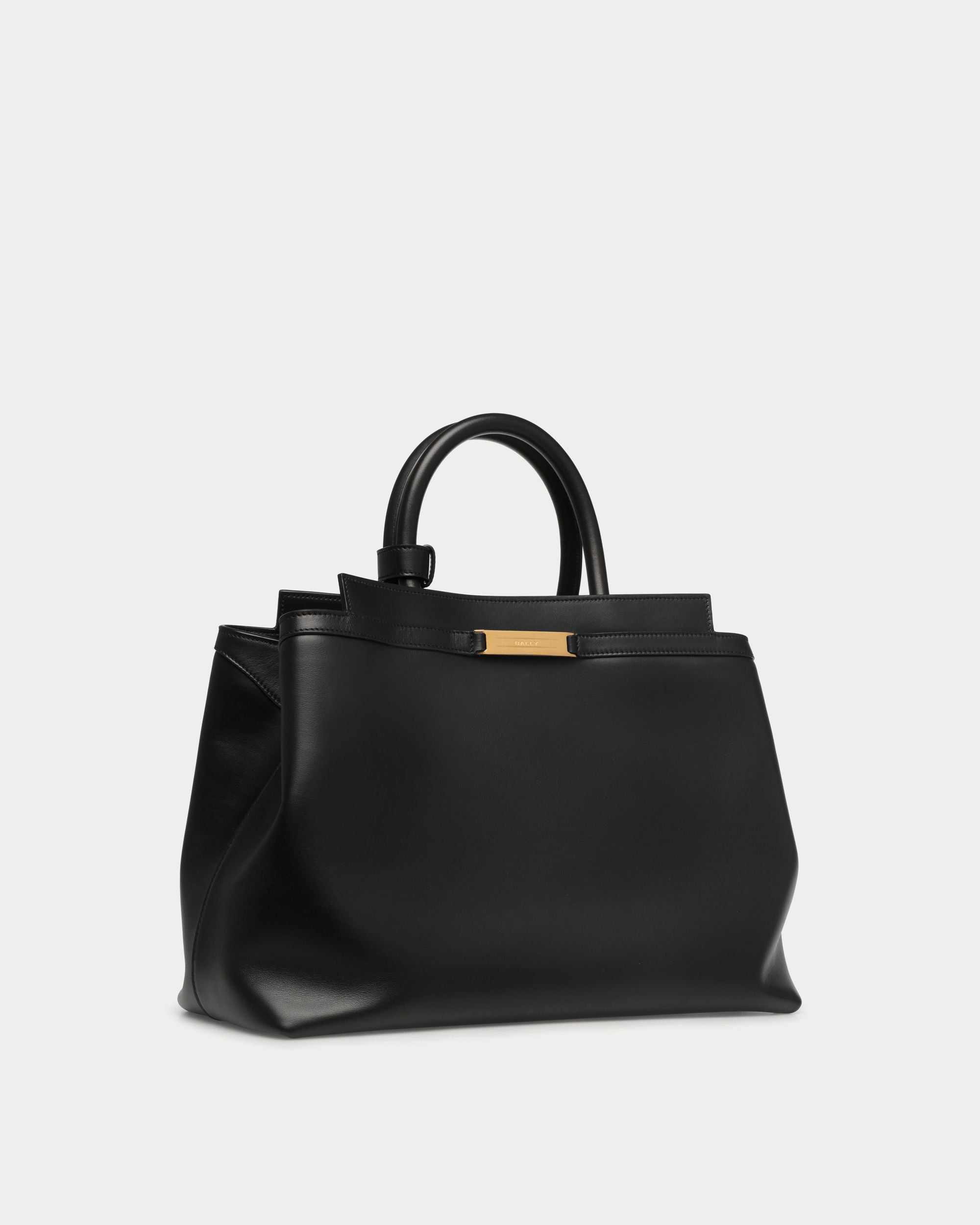 Deco Tote Bag In Black Leather - Women's - Bally - 04