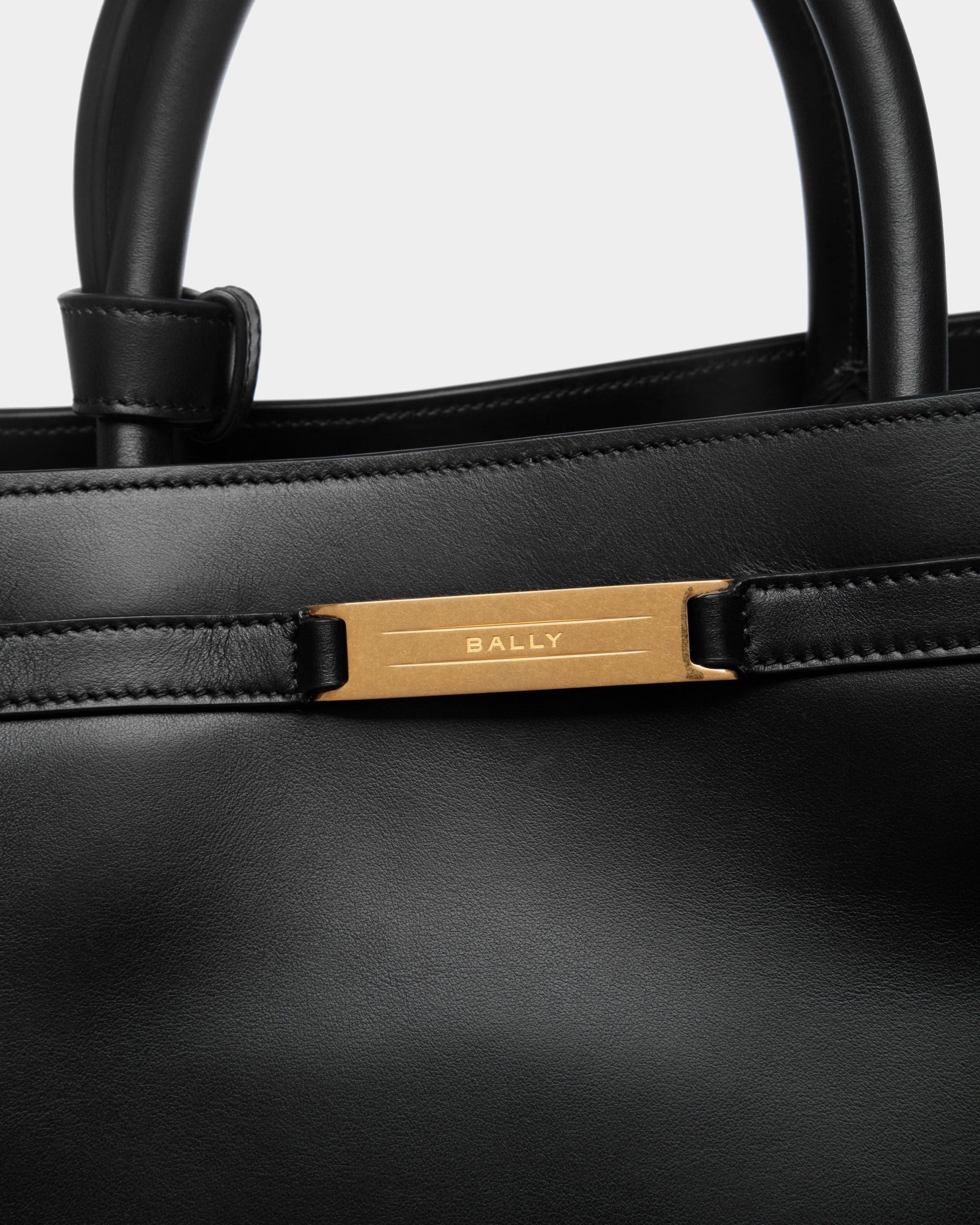 Deco Tote Bag In Black Leather - Women's - Bally - 05