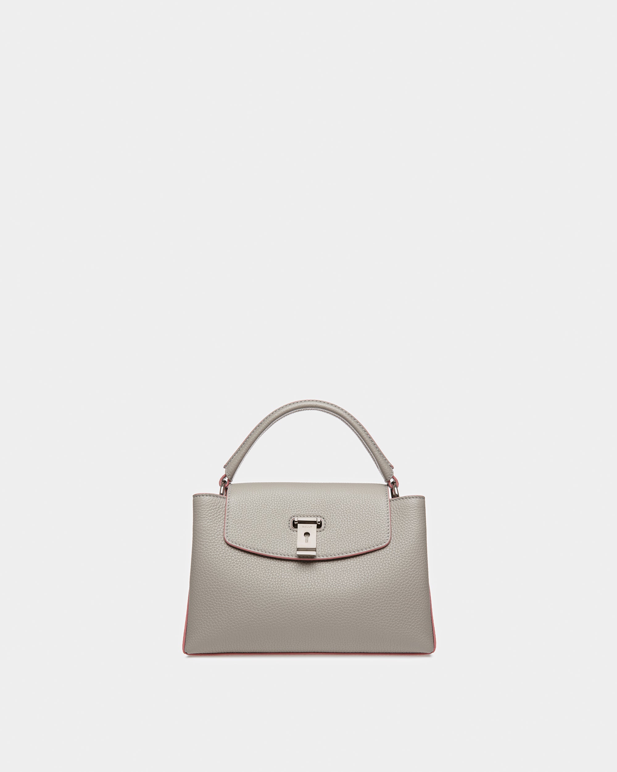 Layka Small Leather Top Handle Bag In Stone - Women's - Bally - 01