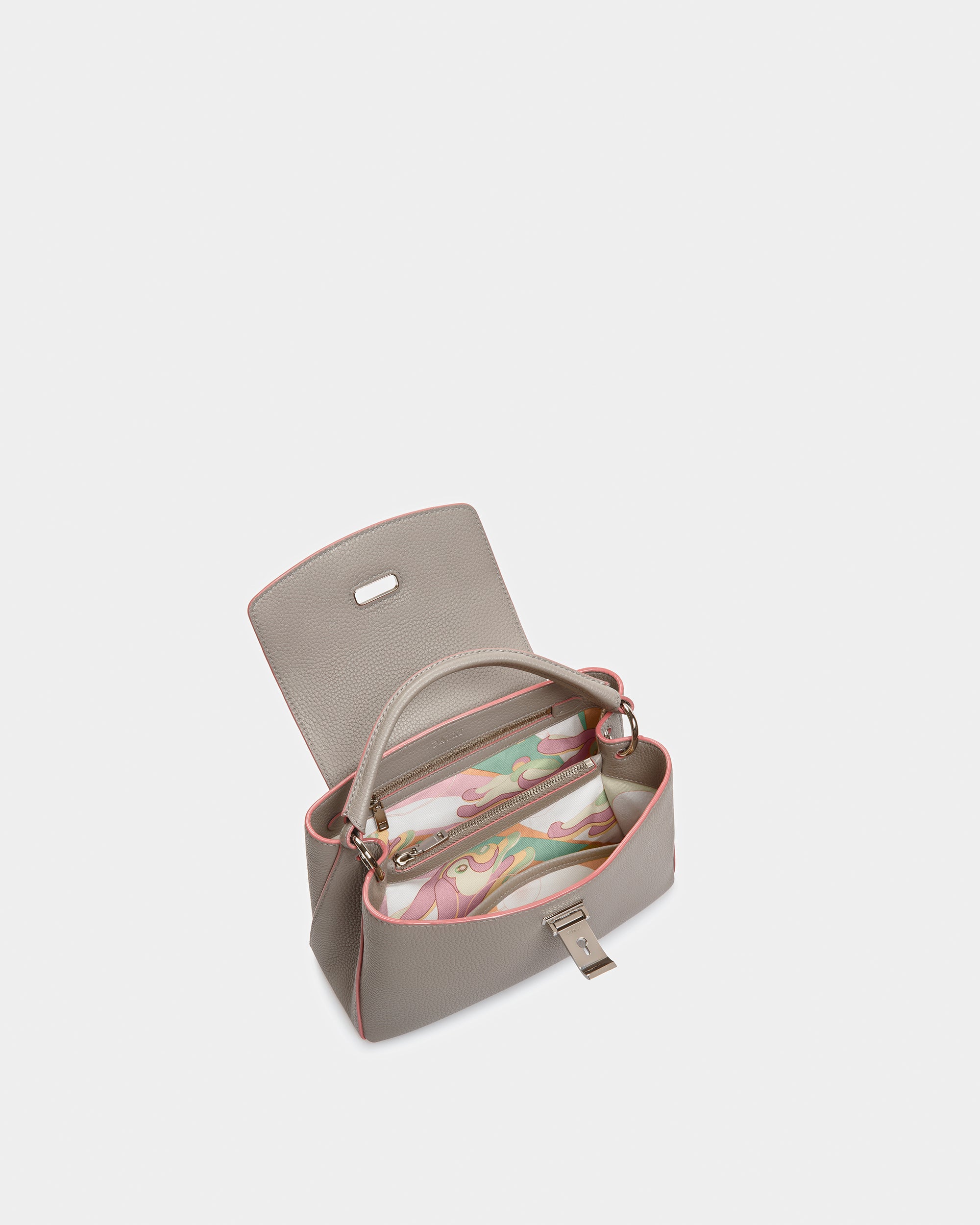 Layka Small Leather Top Handle Bag In Stone - Women's - Bally - 04