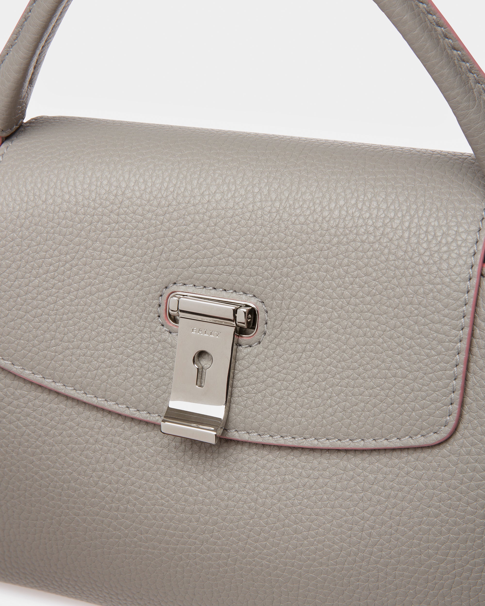 Layka Small Leather Top Handle Bag In Stone - Women's - Bally - 05