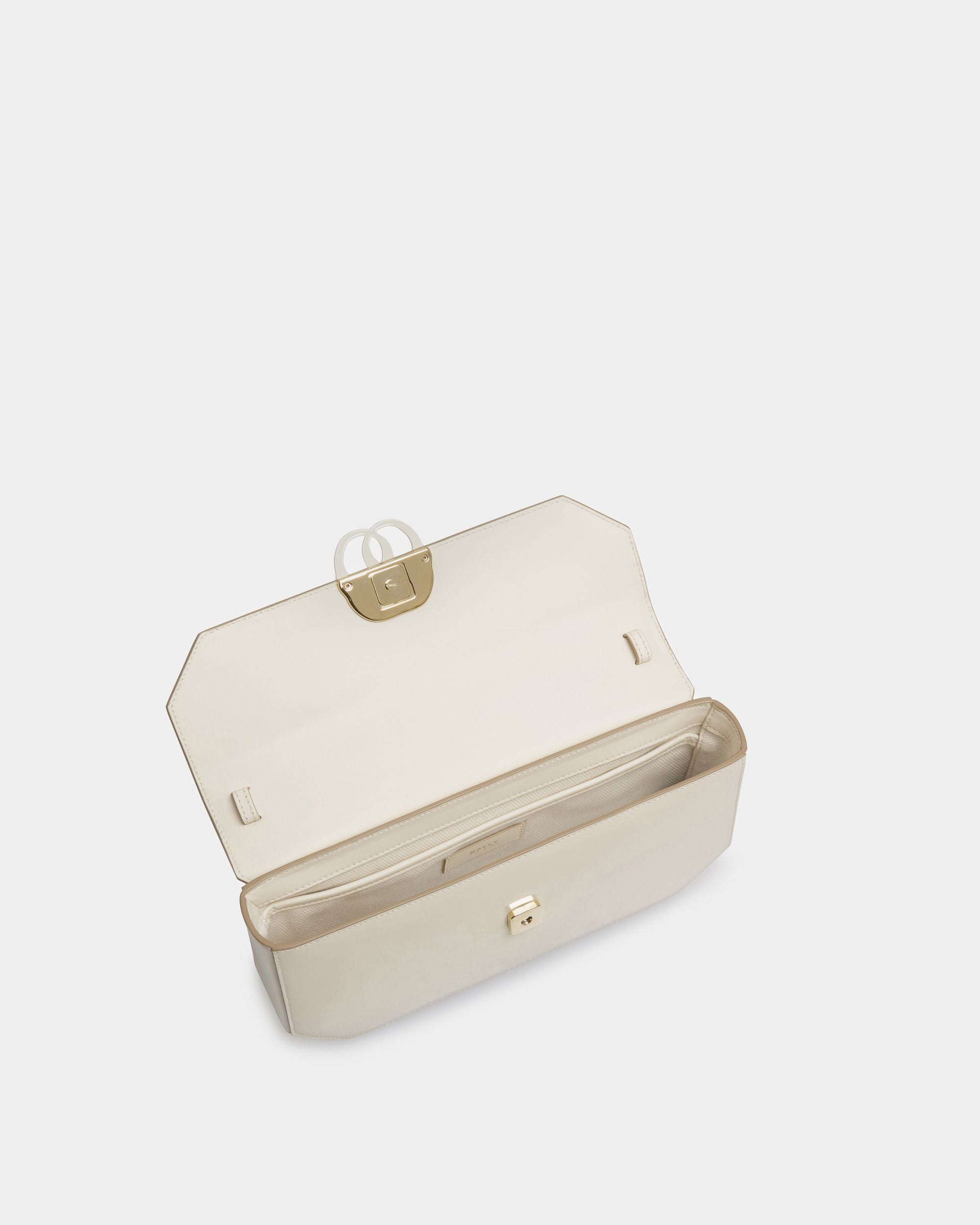 Emblem Shoulder Bag In Bone Leather - Women's - Bally - 05