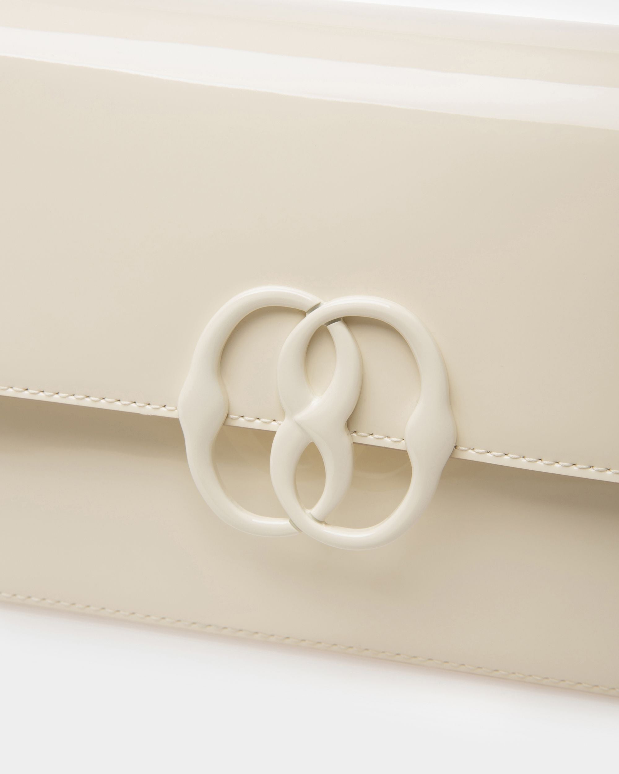 Emblem Shoulder Bag In Bone Leather - Women's - Bally - 06