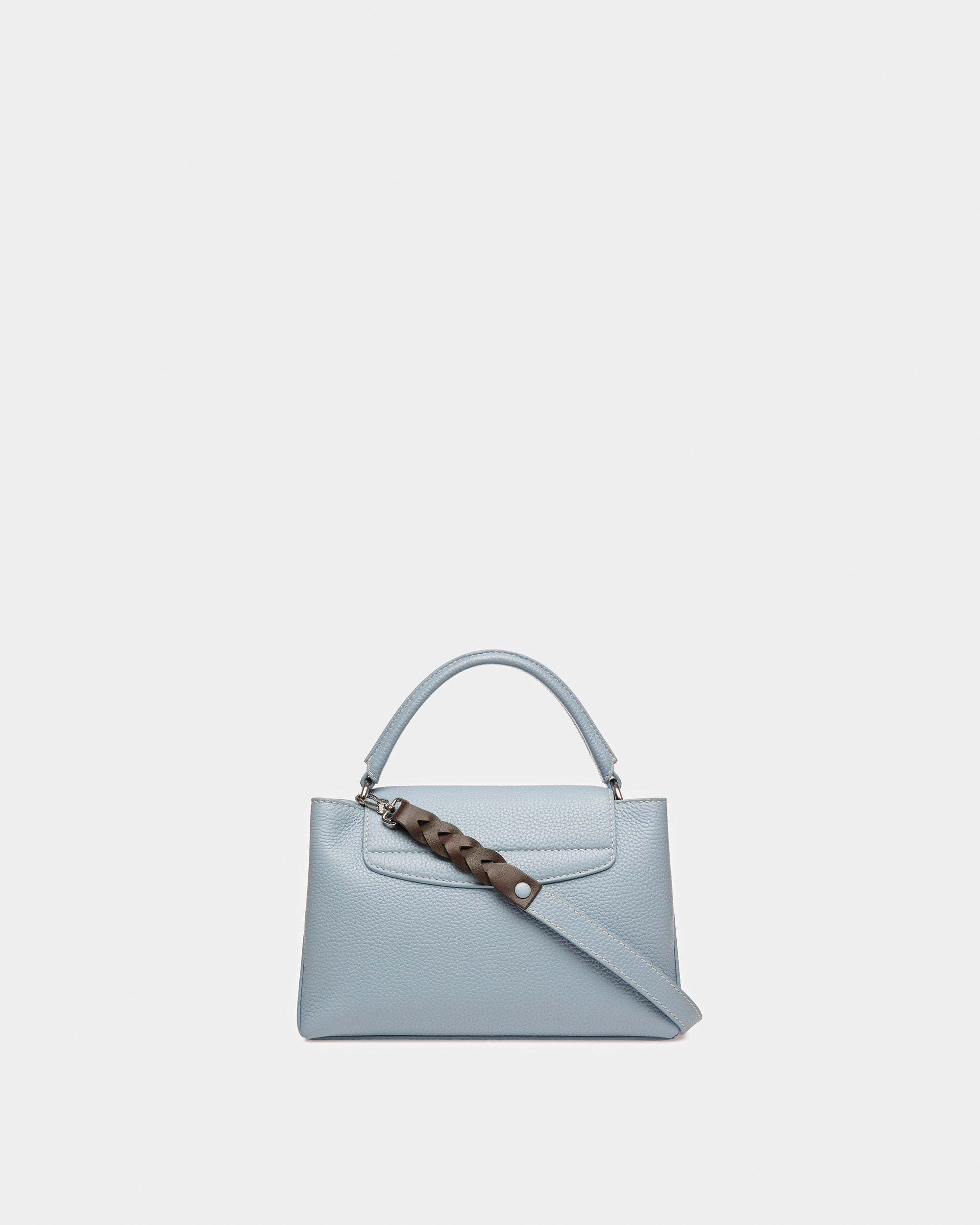 Layka Small Leather Top Handle Purse In Light Blue - Women's - Bally - 02