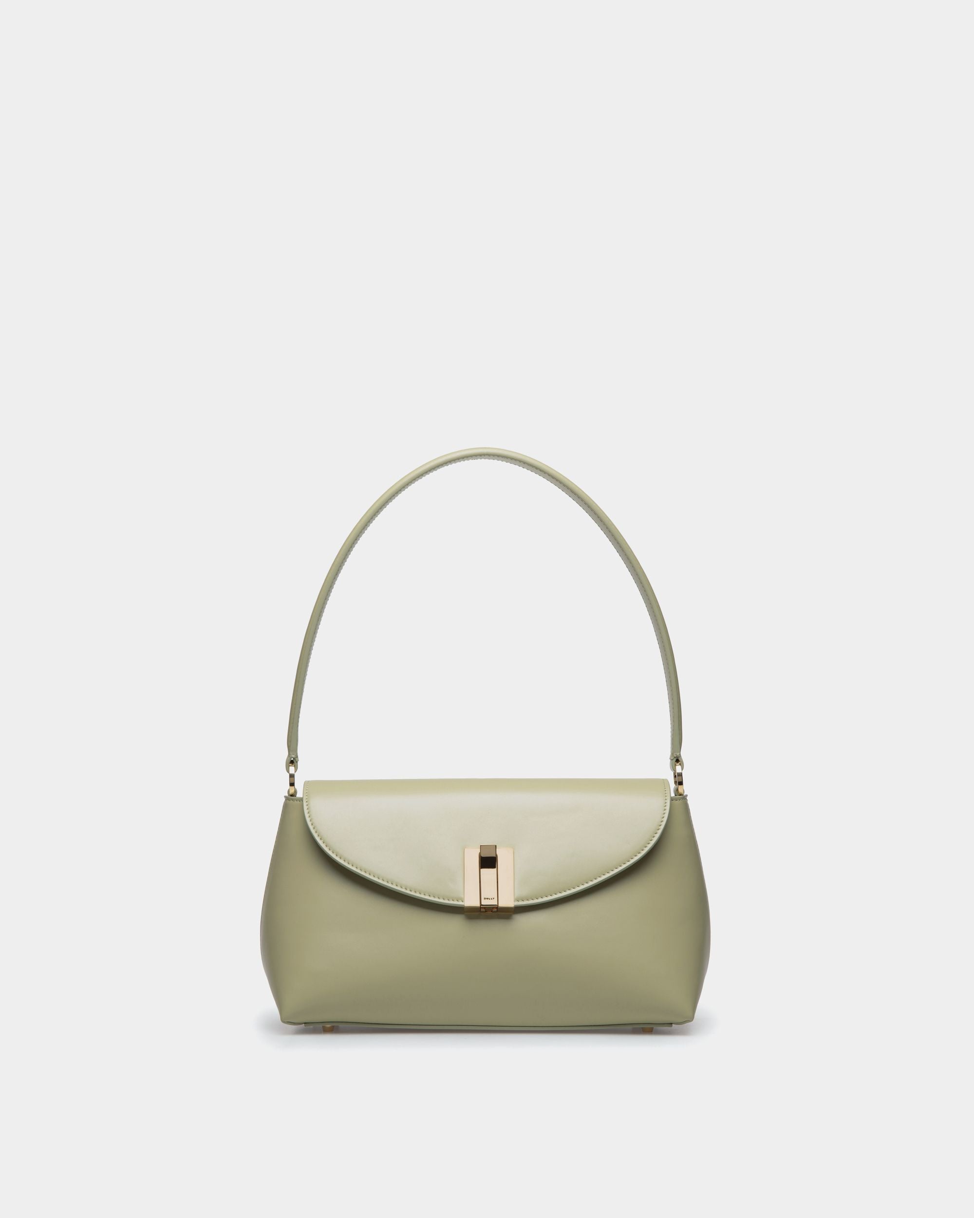 Ollam Small Top Handle Bag In Light Green Leather - Women's - Bally - 01