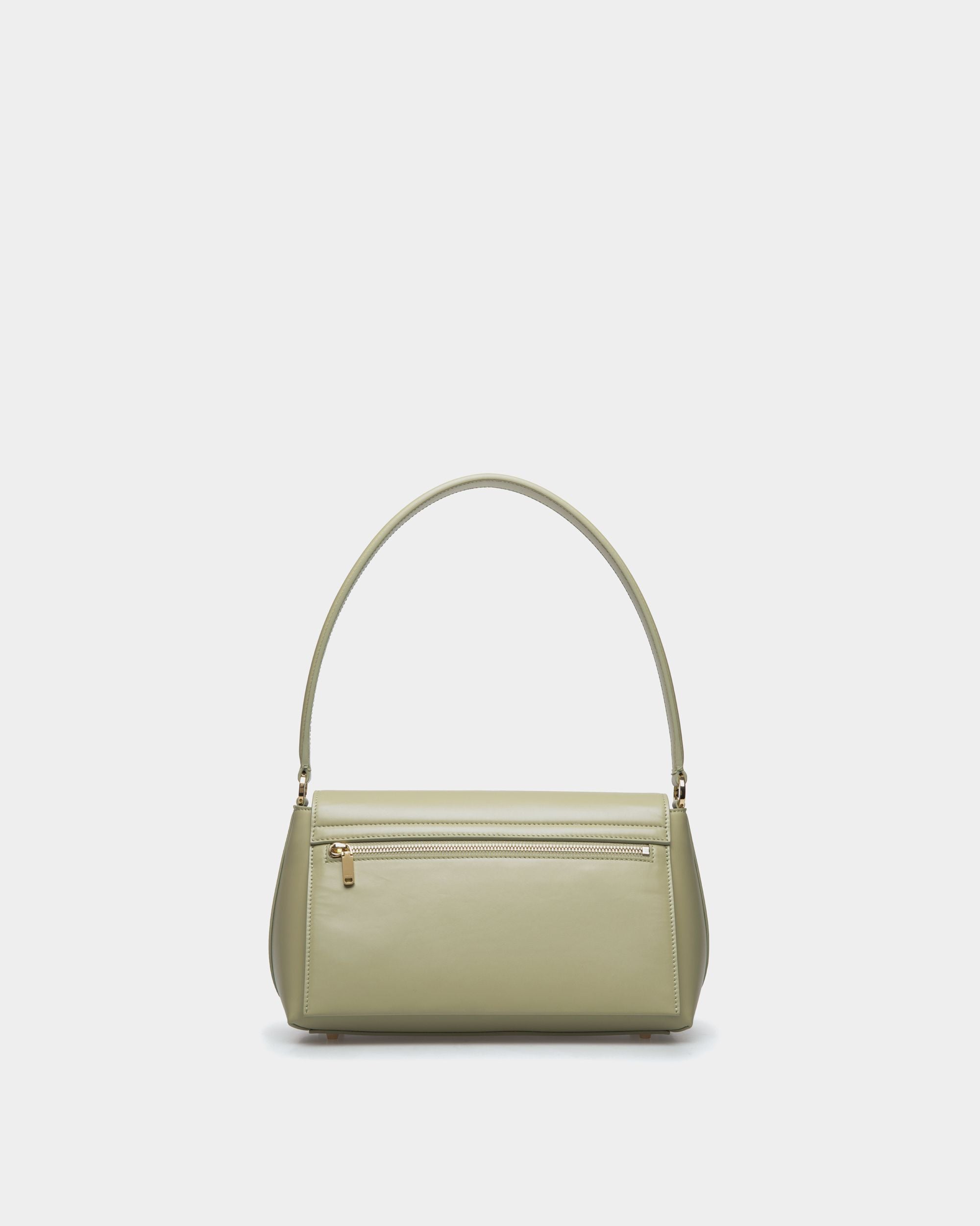 Ollam Small Top Handle Bag In Light Green Leather - Women's - Bally - 02