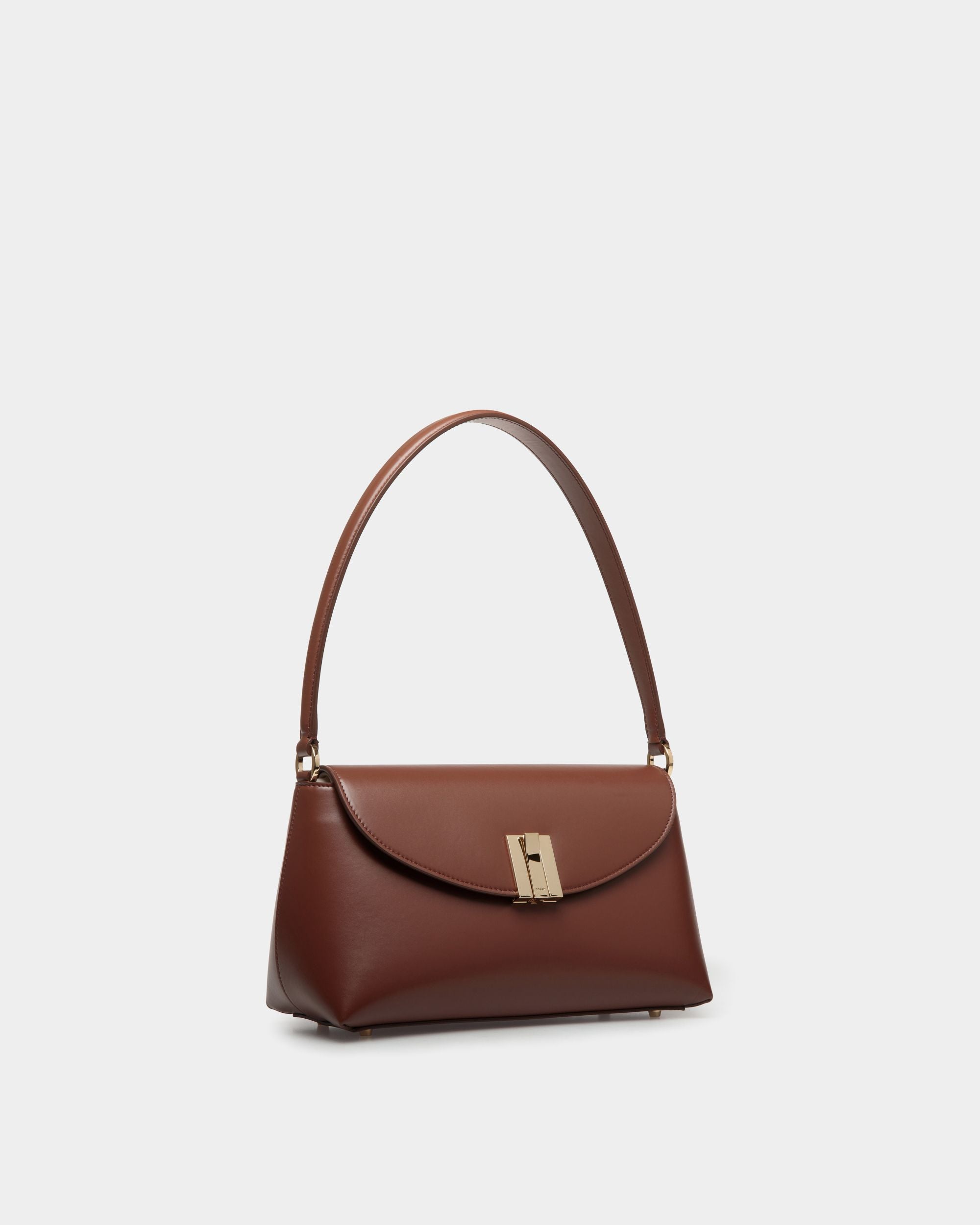 Ollam Small Top Handle Bag In Brown Leather - Women's - Bally - 03