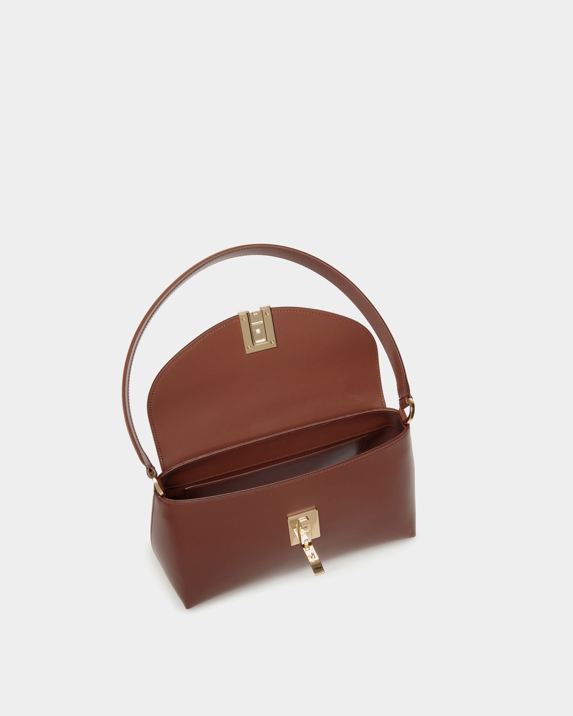 Ollam Small Top Handle Bag In Brown Leather - Women's - Bally - 04