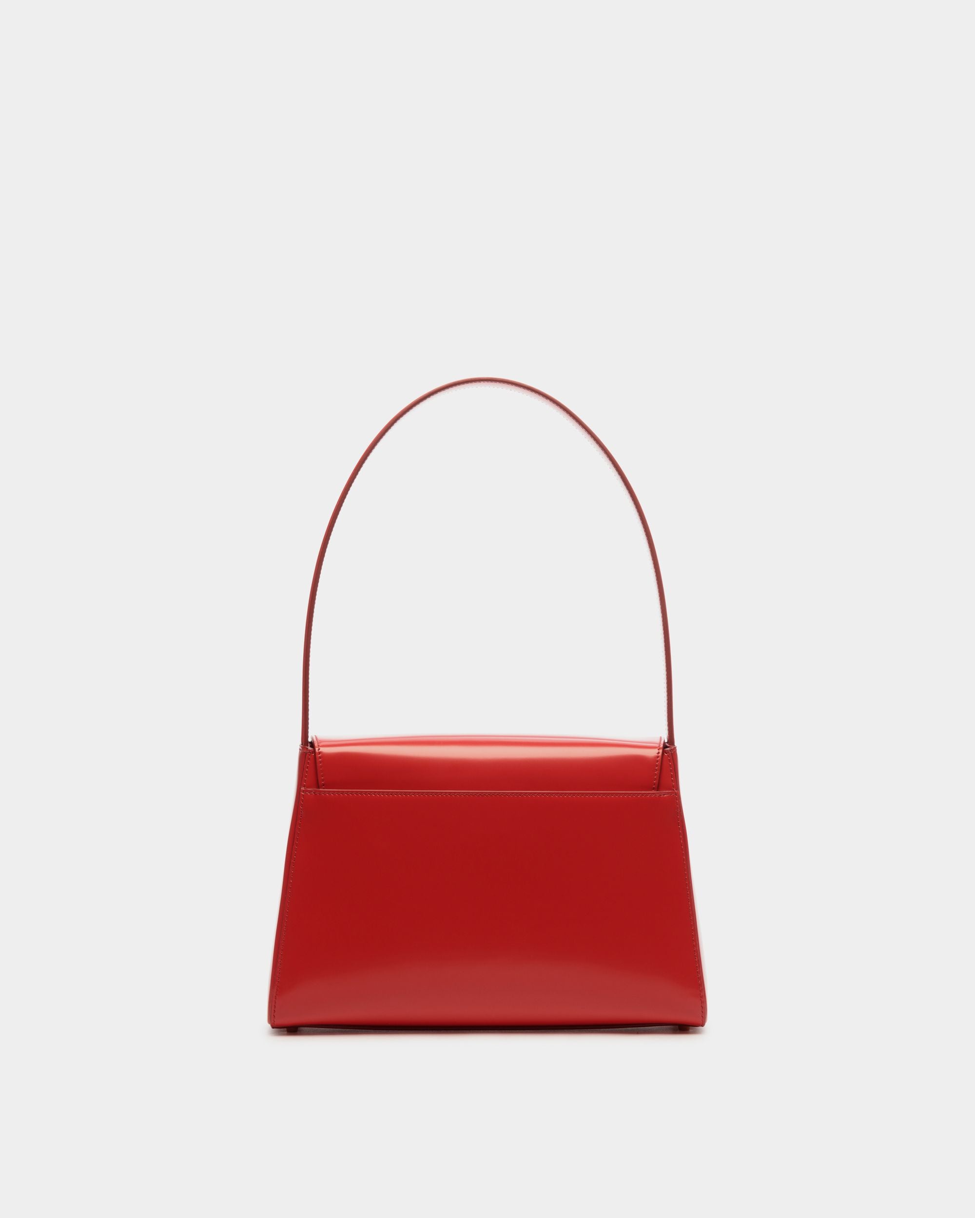 Ollam Shoulder Bag in Candy Red Brushed Leather - Women's - Bally - 03