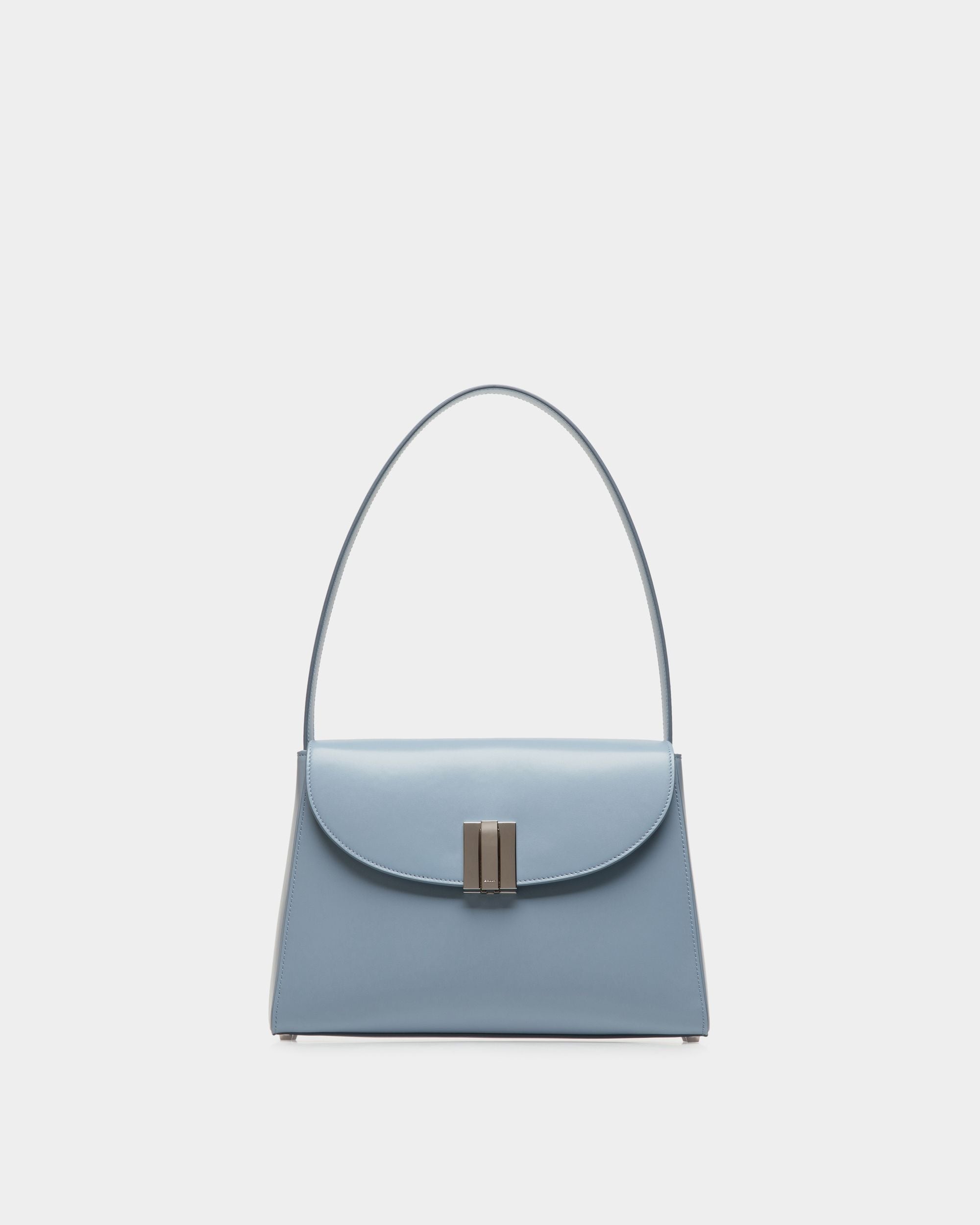 Ollam Shoulder Bag in Light Blue Leather - Women's - Bally - 01