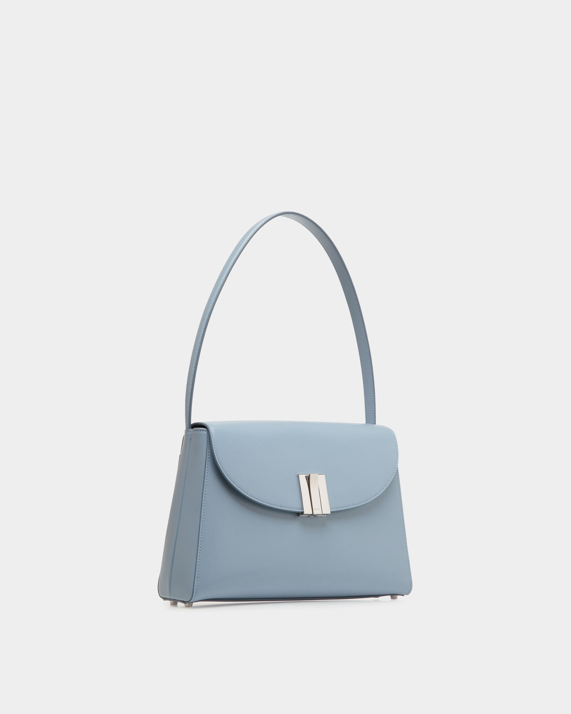 Ollam Shoulder Bag in Light Blue Leather - Women's - Bally - 04