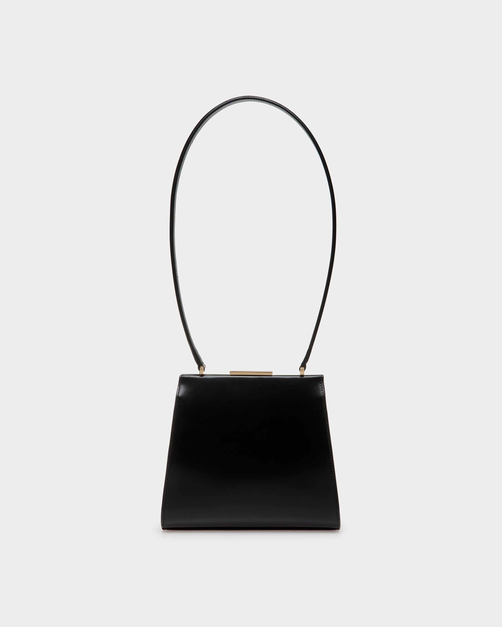 Deco Shoulder Bag in Black Brushed Leather - Women's - Bally - 01
