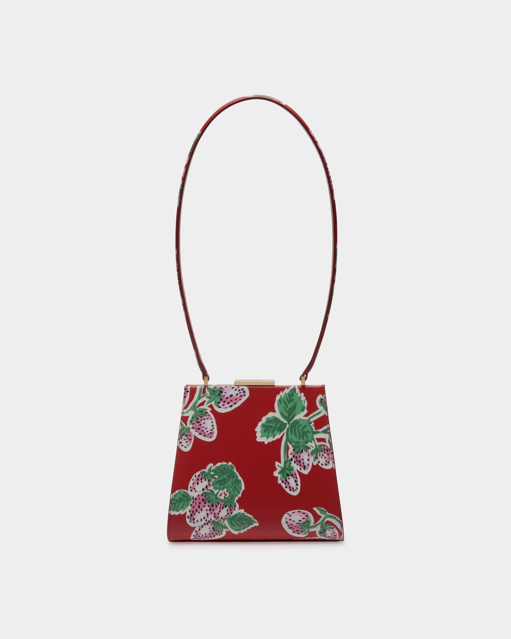 Deco Shoulder Bag in Strawberry Print Leather - Women's - Bally - 03