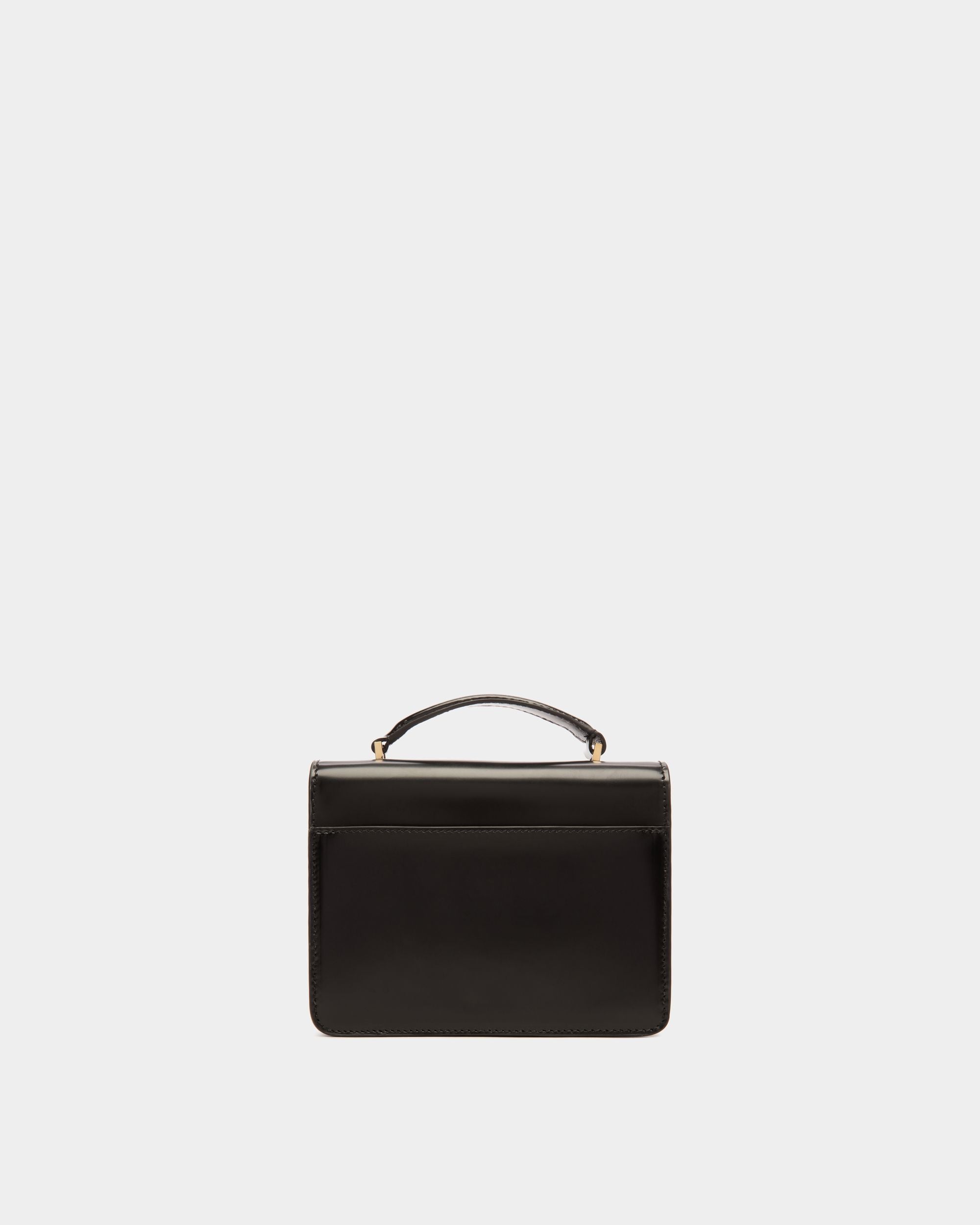 Ollam Mini Top Handle Bag in Black Brushed Leather - Women's - Bally - 03