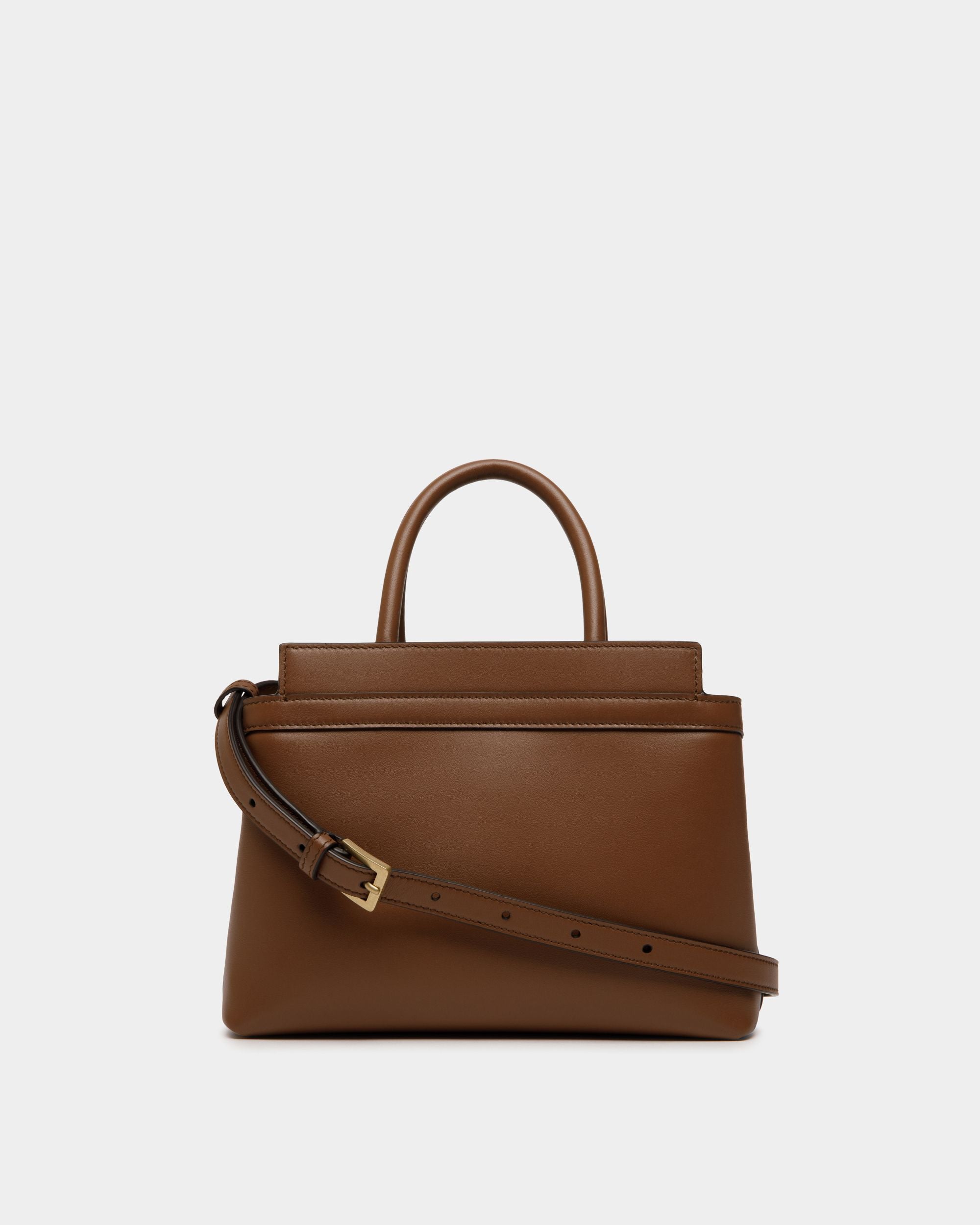 Deco Small Tote Bag in Brown Leather - Women's - Bally - 02