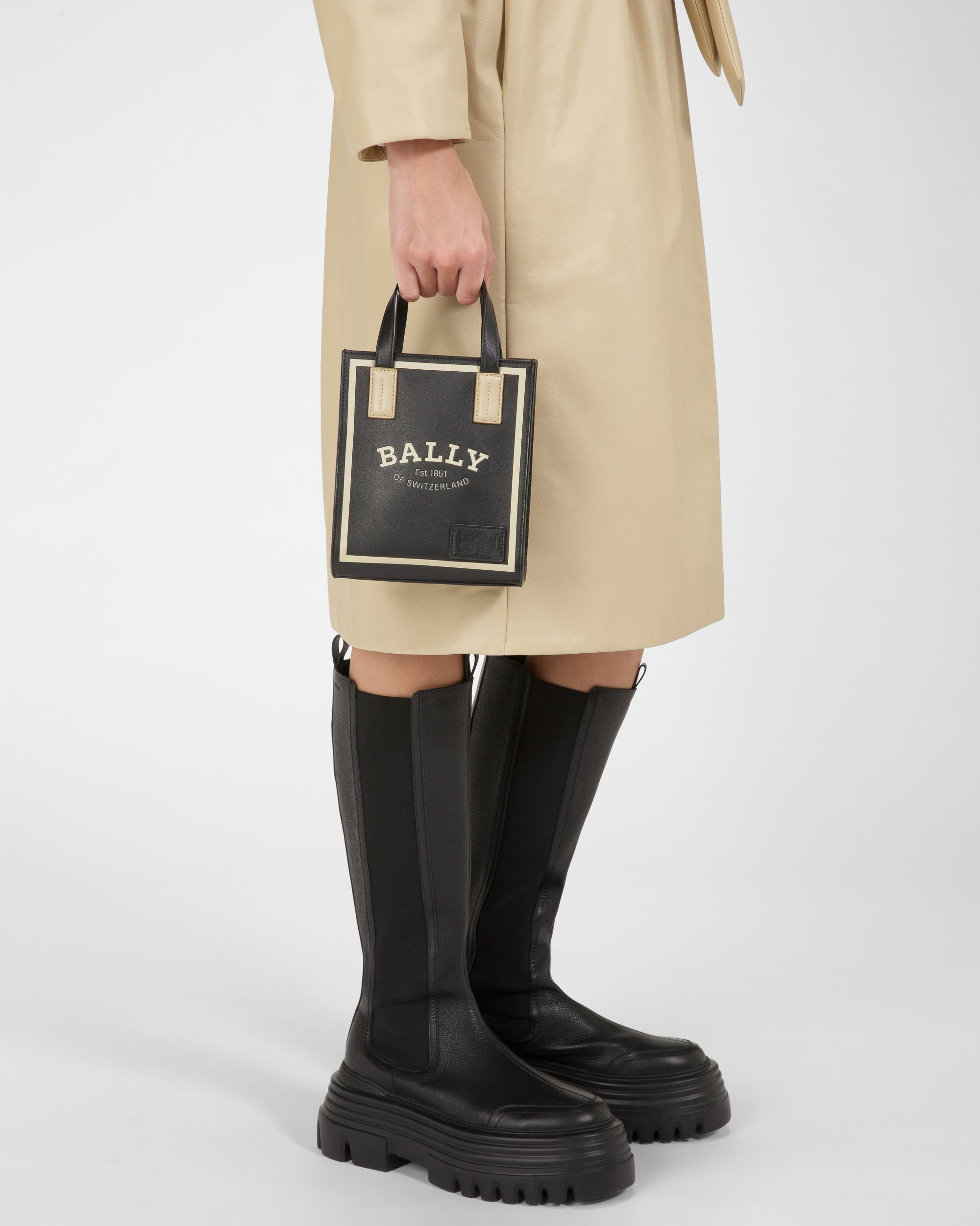Crystalia Xs Leather Minibag In Black - Women's - Bally - 02
