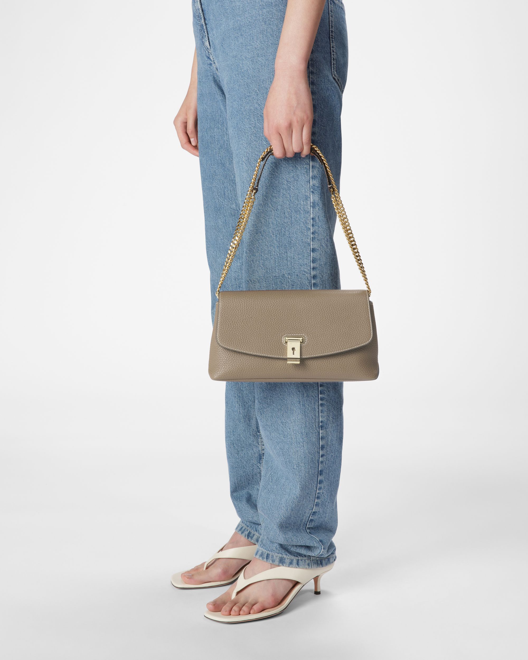 Leena Leather Minibag In Taupe - Women's - Bally - 02